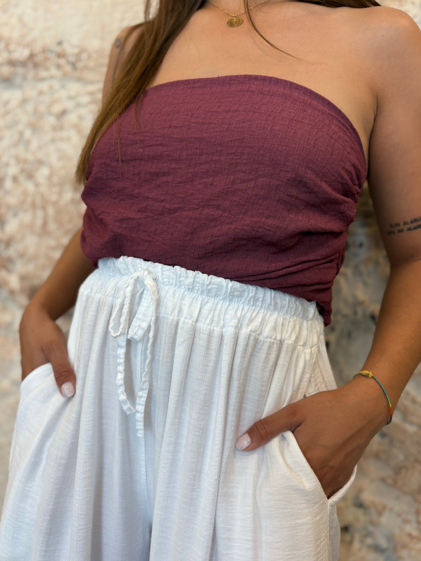 PANTALÓN BOMBACHO BLANCO