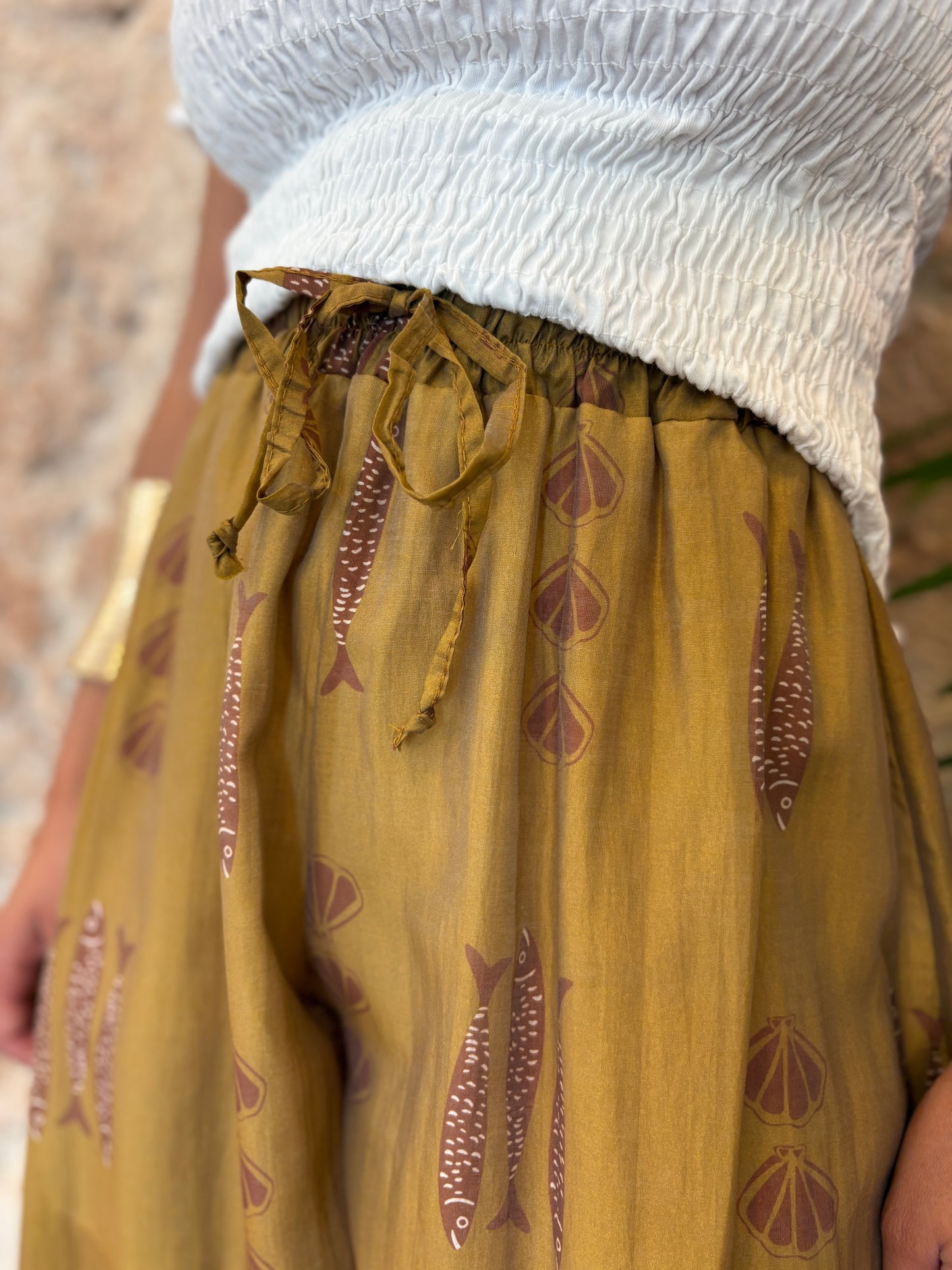 PANTALON BOMBACHO ESTAMPADO MAR