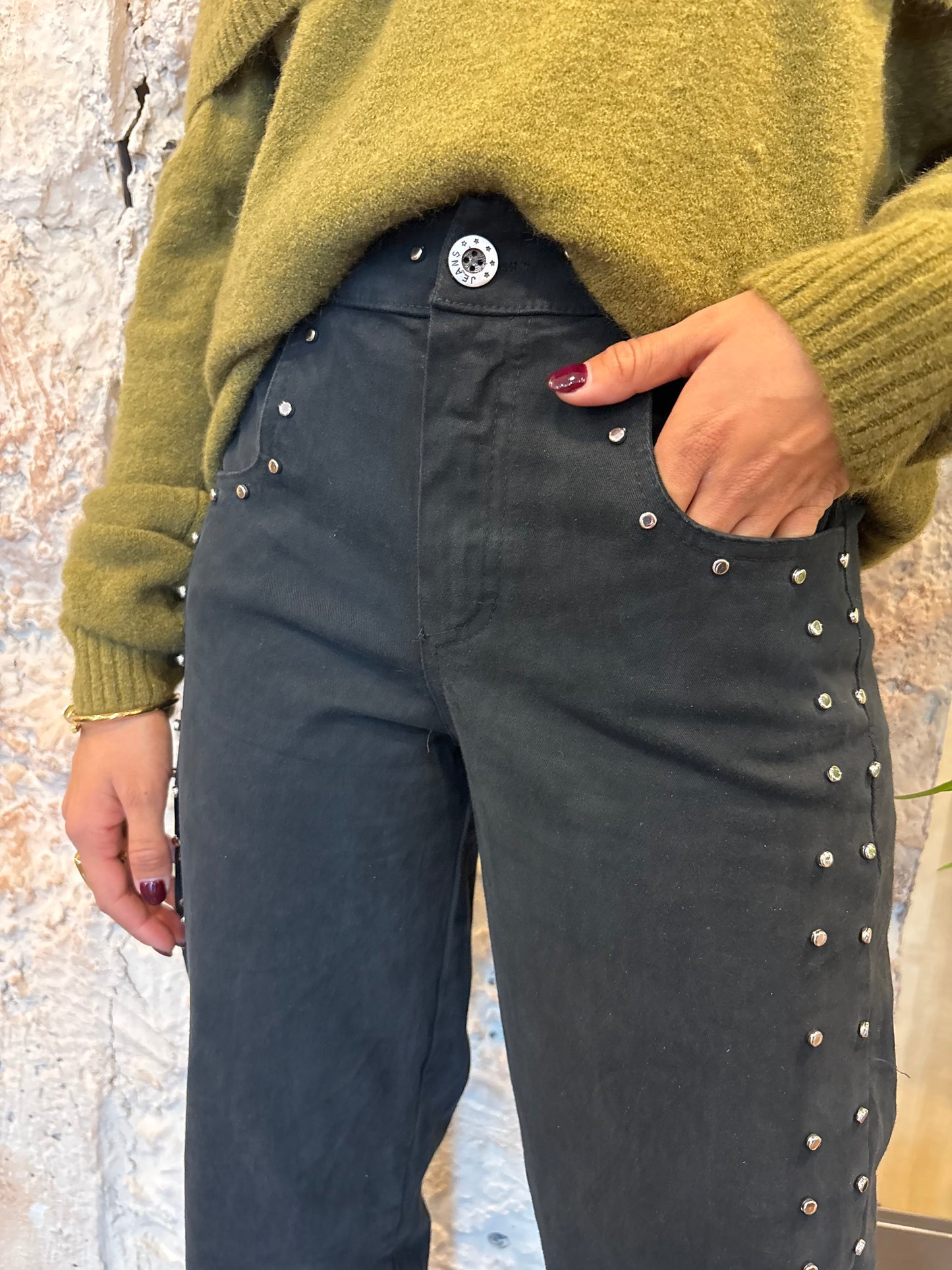 JEANS TACHAS GRIS ATRANCITA