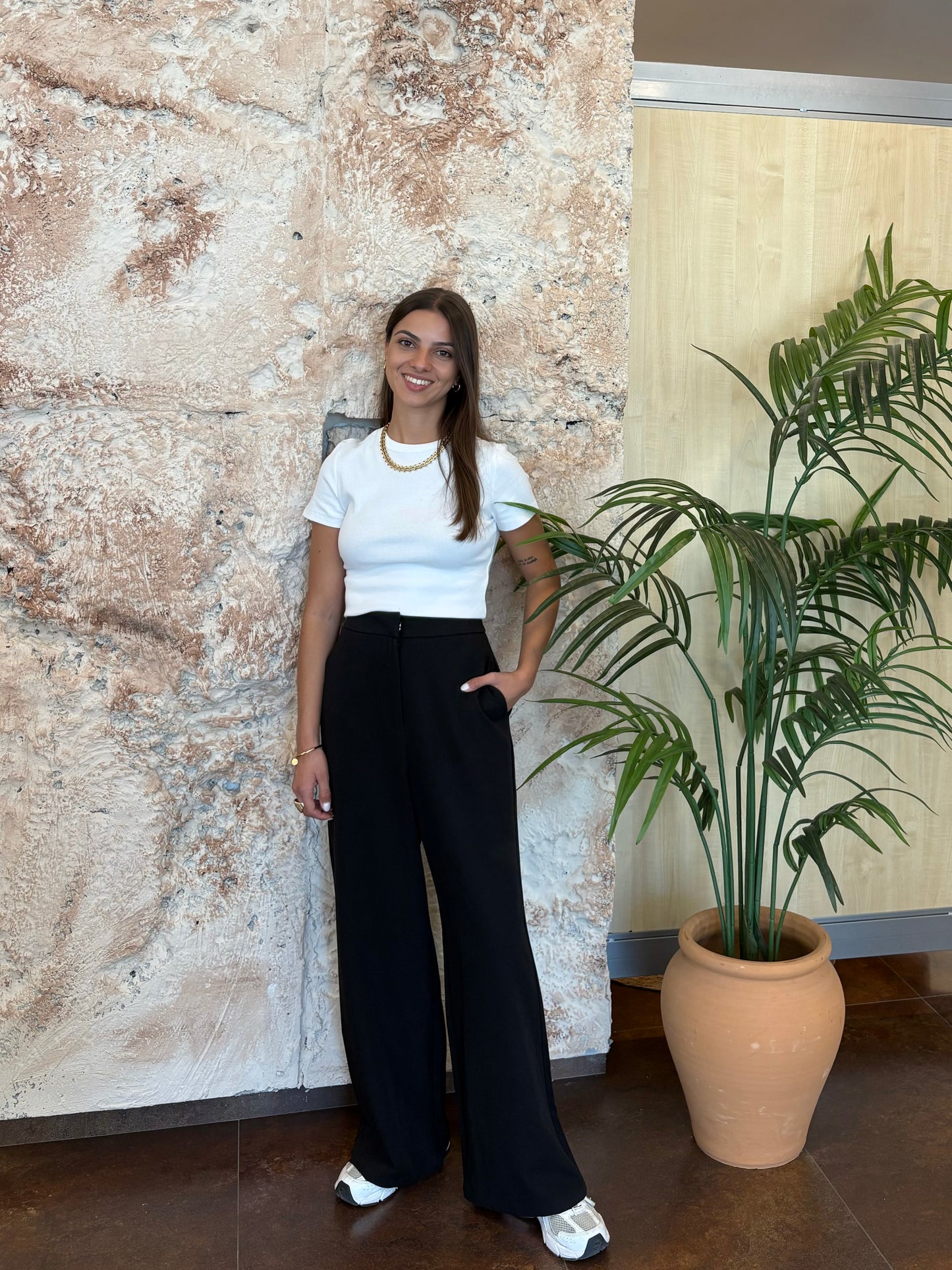 PANTALÓN PINZA RECTO NEGRO