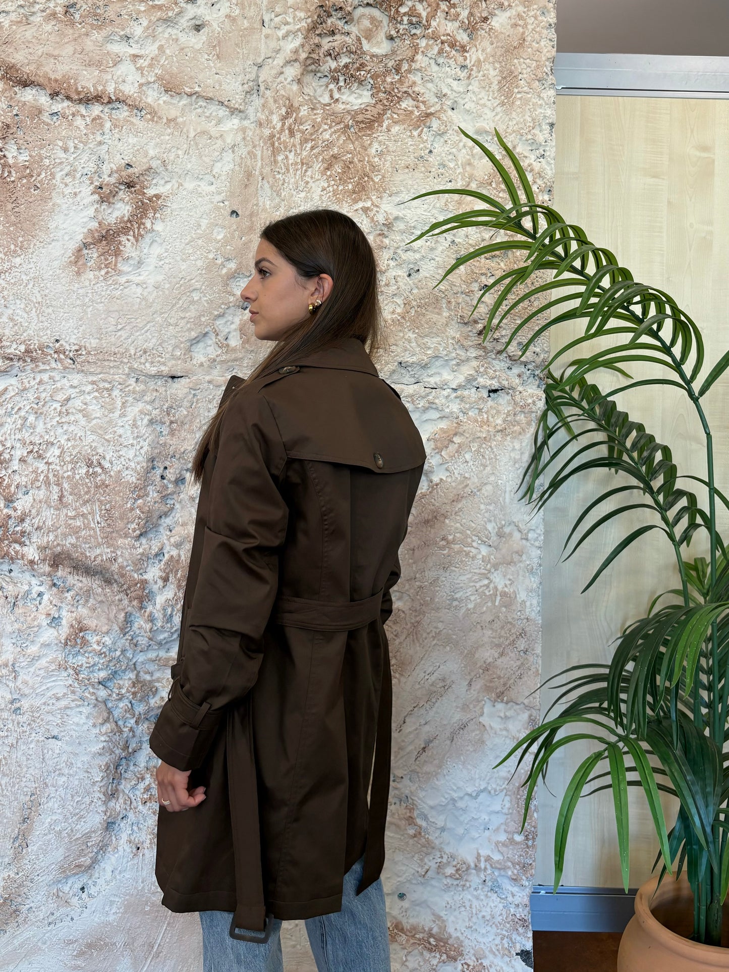 GABARDINA MIDI MARRÓN