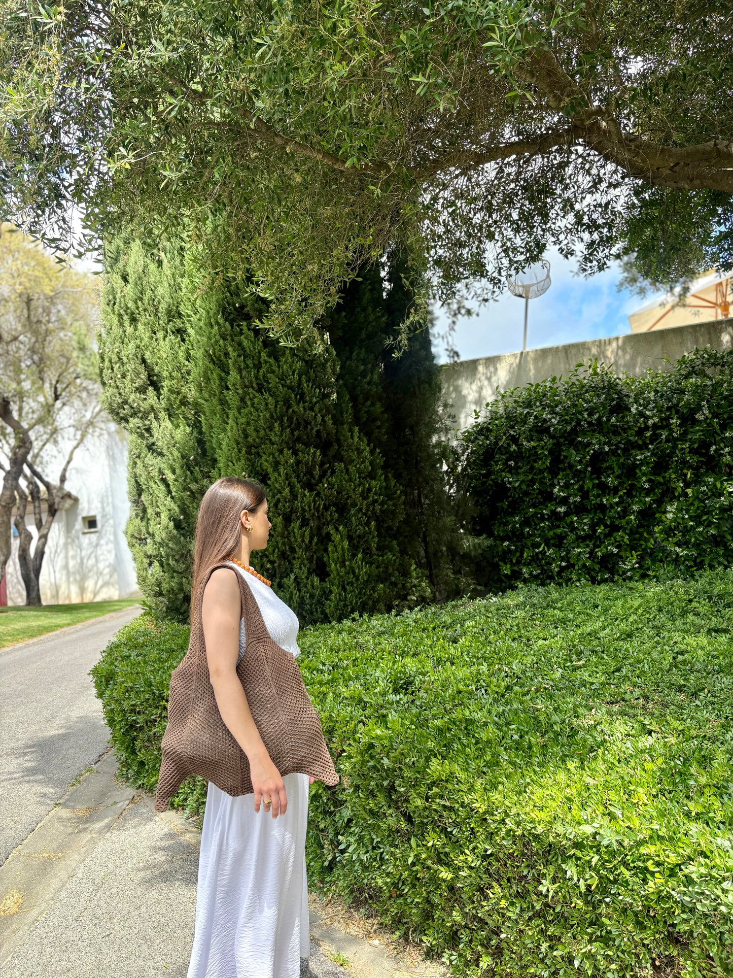 BOLSO SHOPPER CROCHET MARRÓN