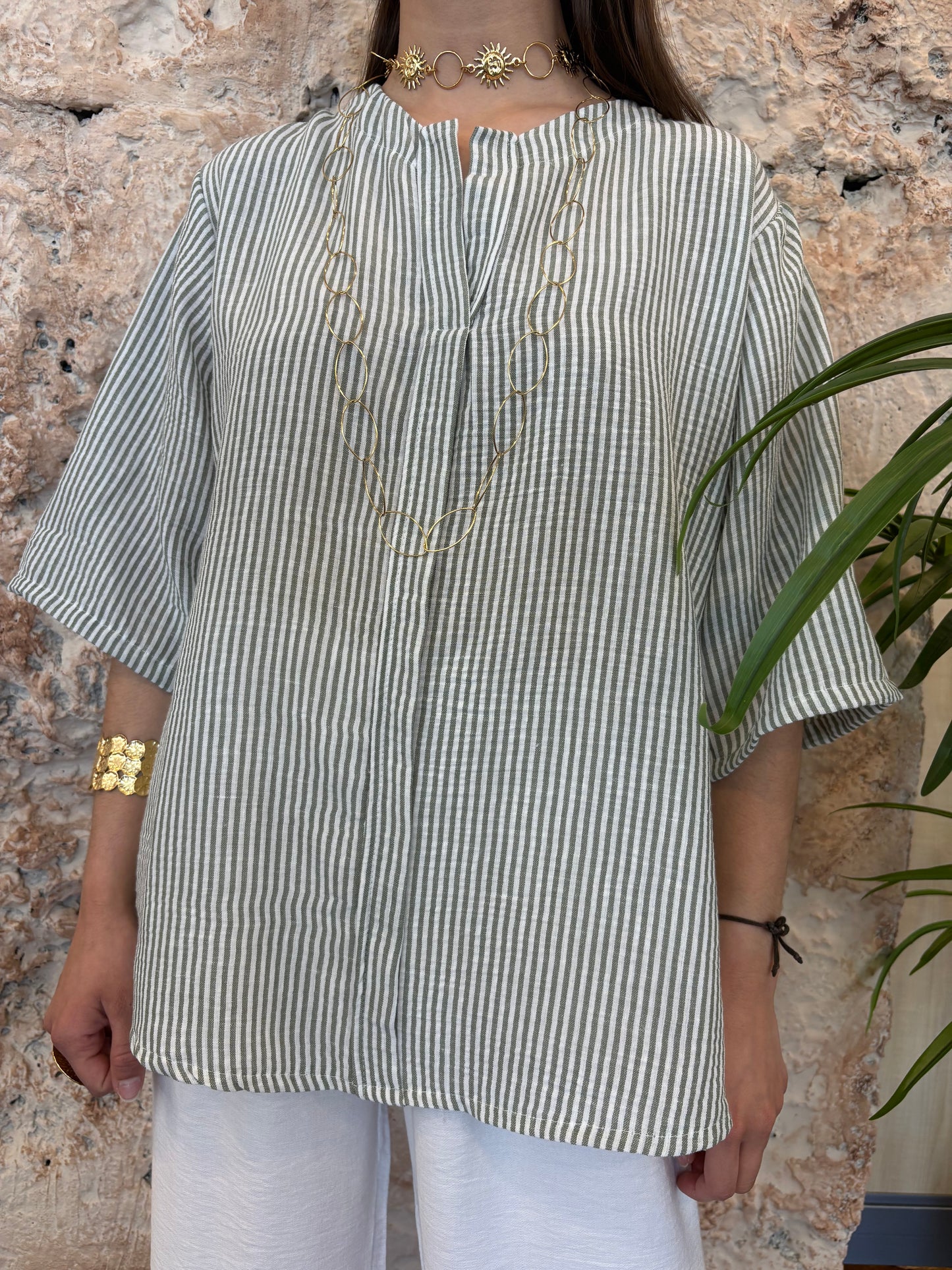 BLUSA RAYAS VERDE-BLANCO