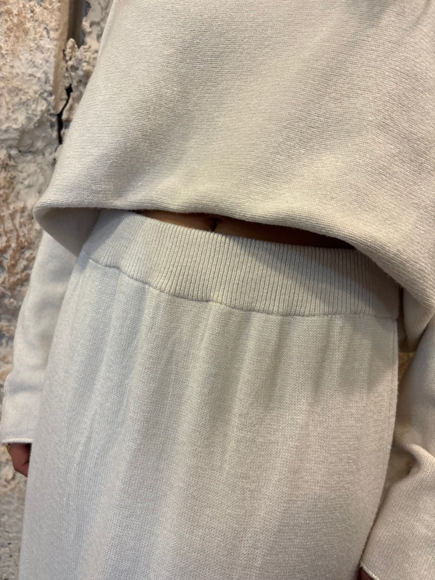 CONJUNTO PUNTO FALDA BEIGE