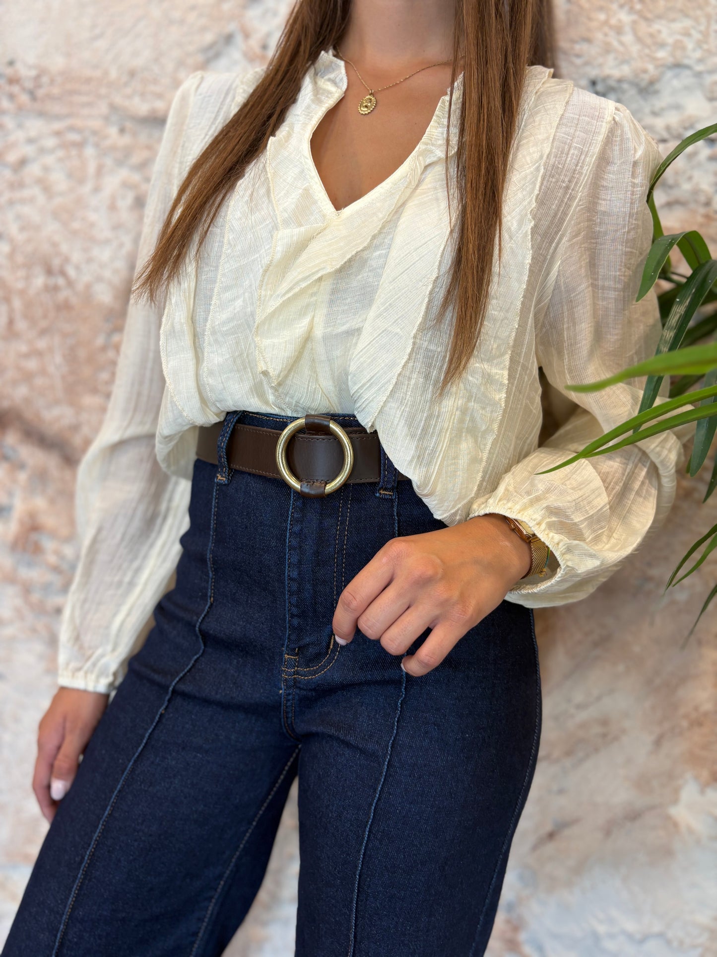 BLUSA VOLANTE FRONTAL CRUDO