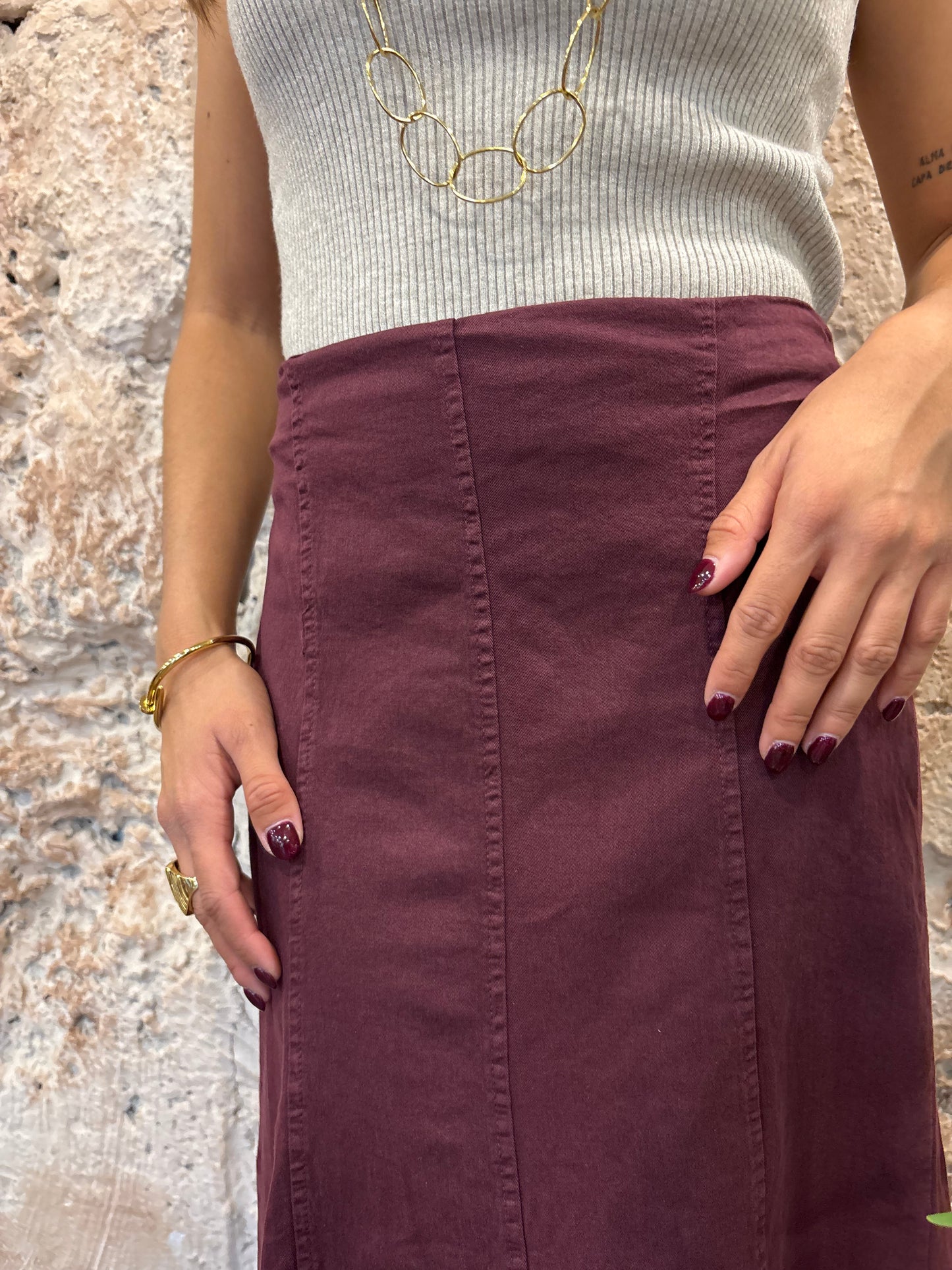 FALDA TABLILLA MORADA