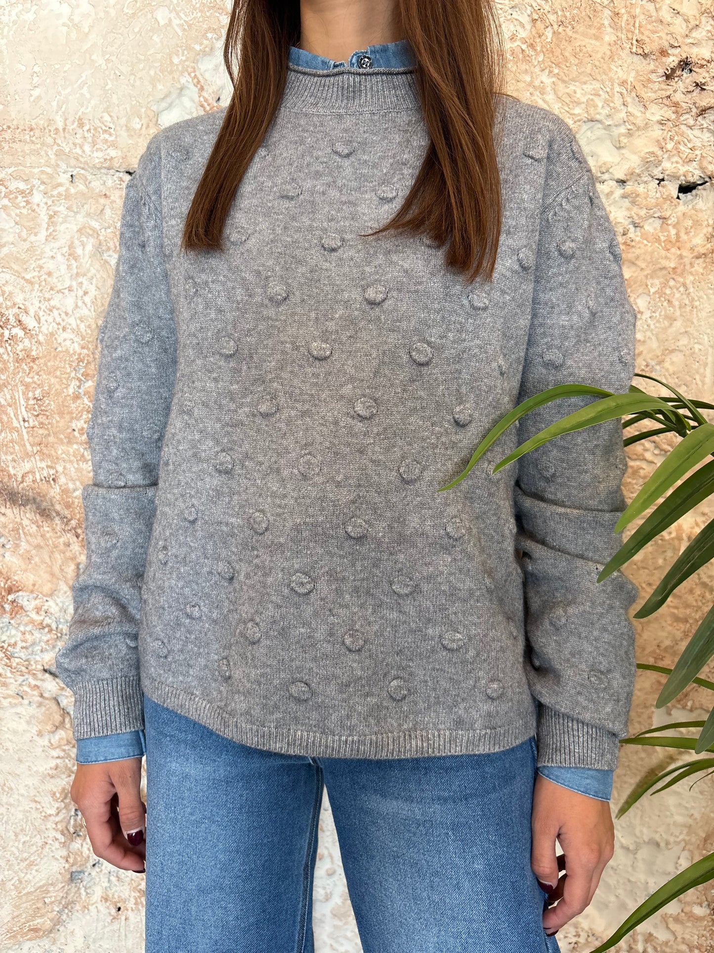 JERSEY TOPOS GRIS
