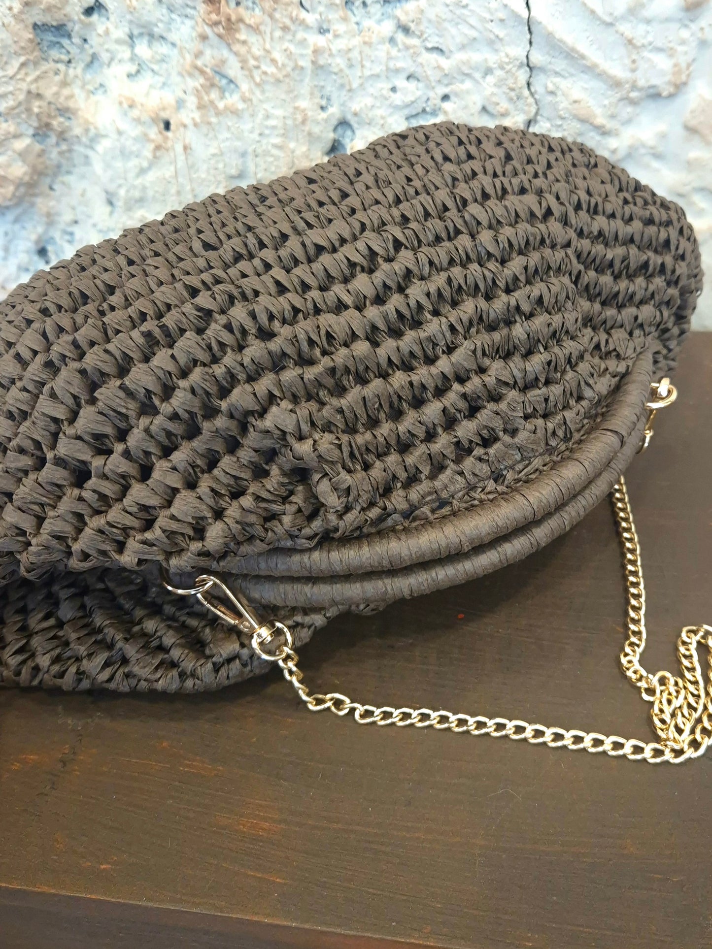 CLUTCH RAFIA MARRÓN