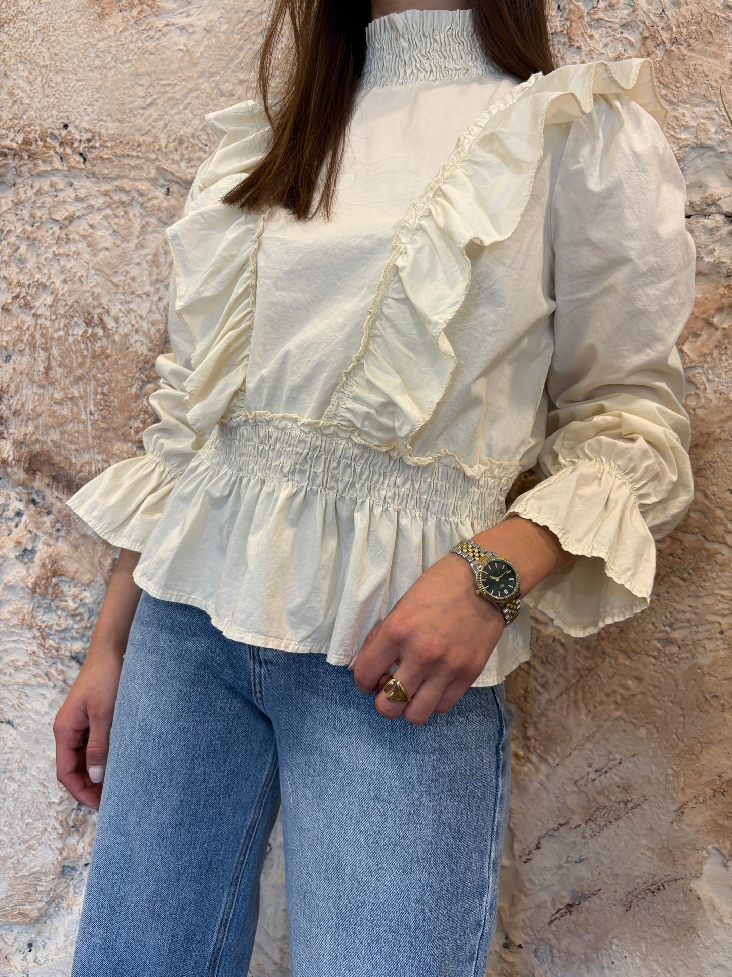 BLUSA VOLANTES CENTRAL CRUDO