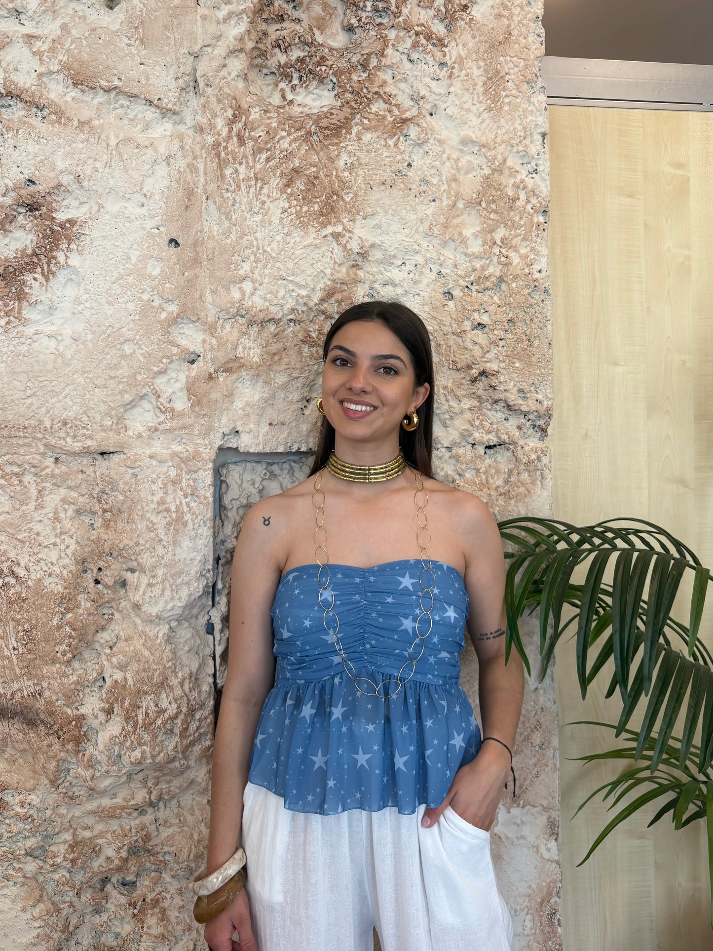 TOP ESTAMPADO STAR AZUL