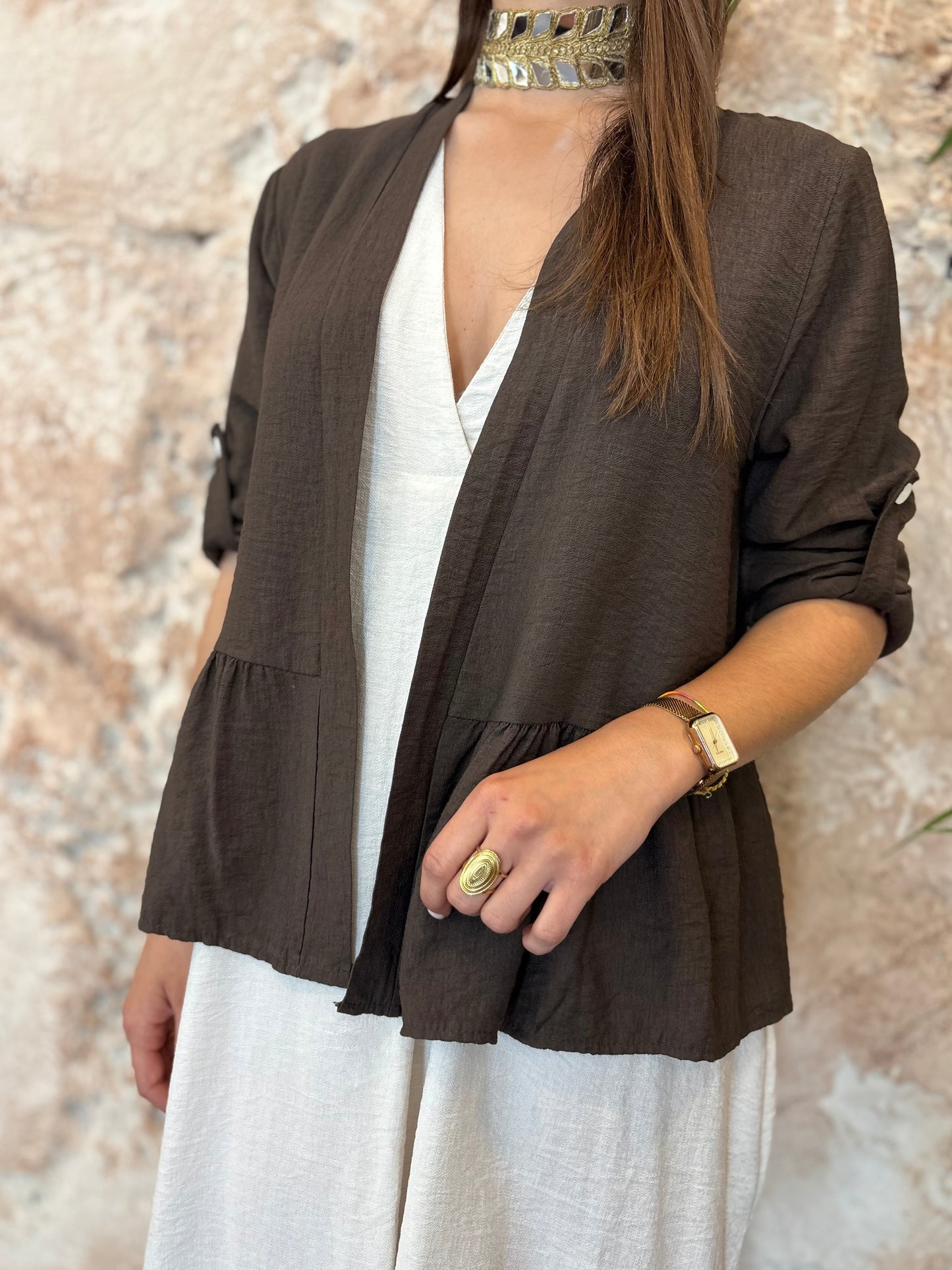 KIMONO FLUIDO MARRÓN