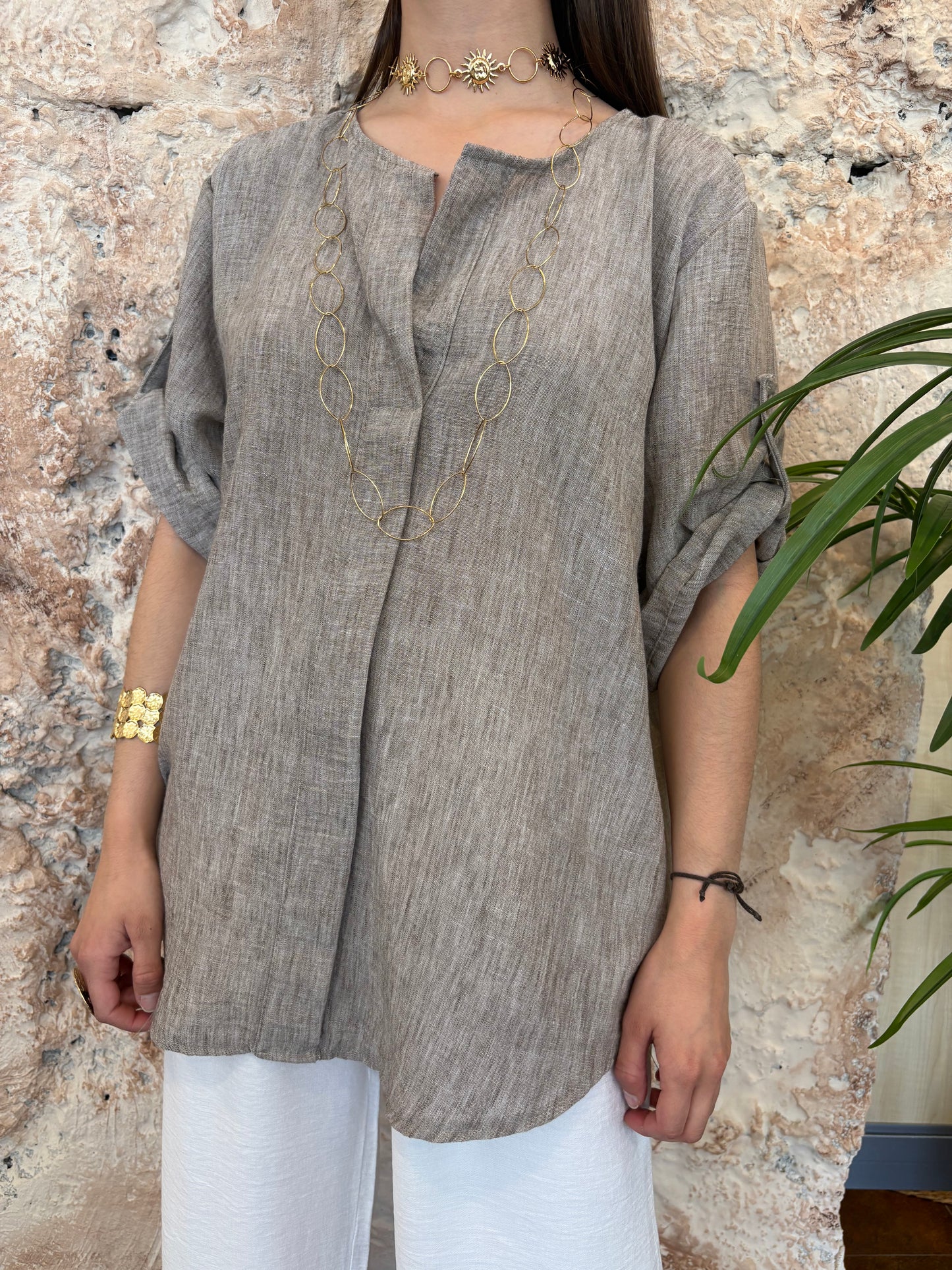 BLUSÓN LINO TAUPE