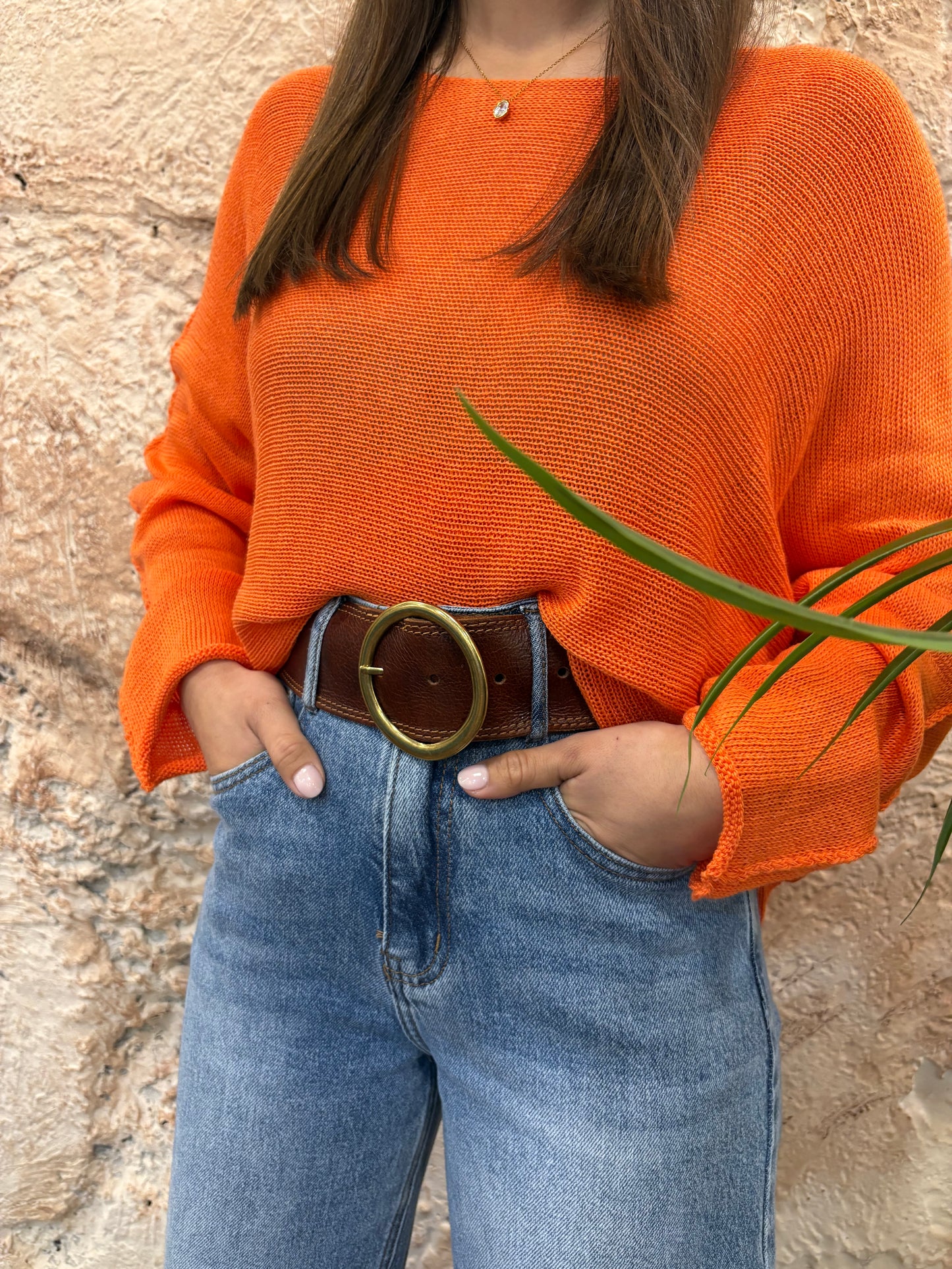 JERSEY HILO OVERSIZE NARANJA