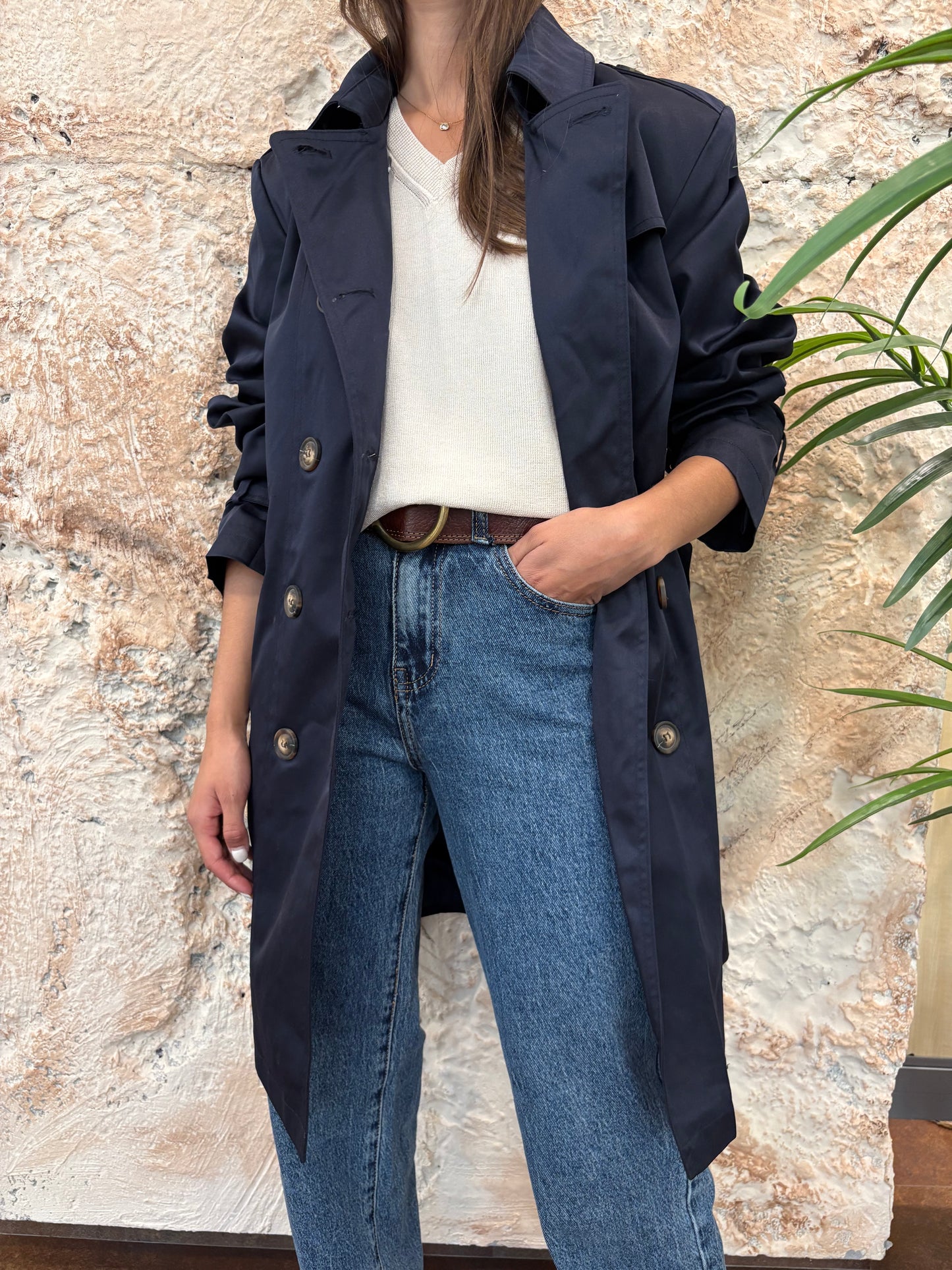 GABARDINA MIDI AZUL