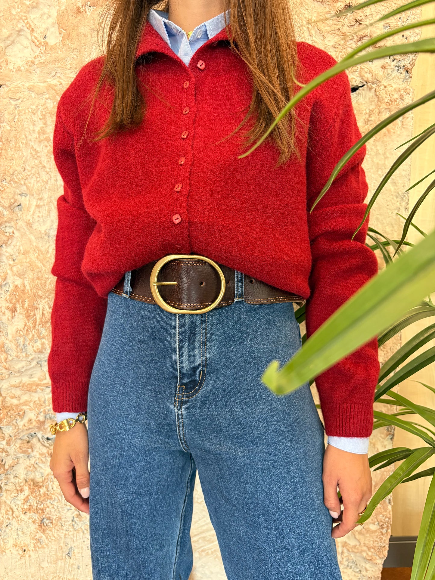 CÁRDIGAN PUNTO ROJO