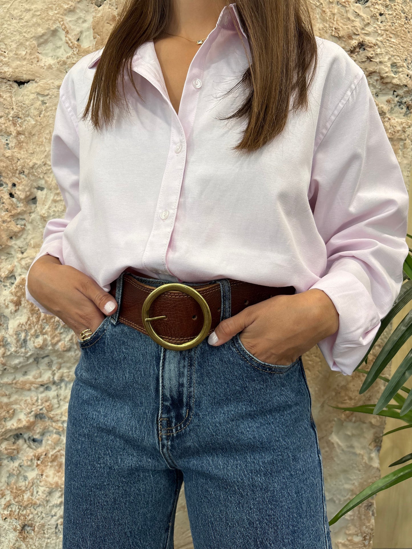 CAMISA OVERSIZE OXFORD ROSA