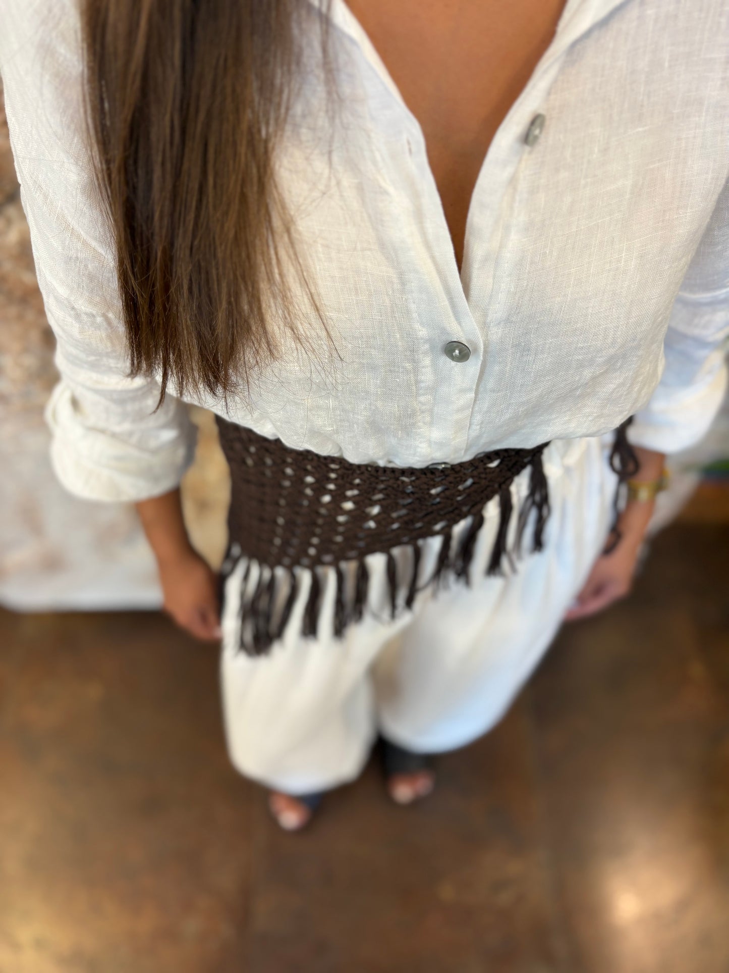 PAREO CROCHET MARRÓN