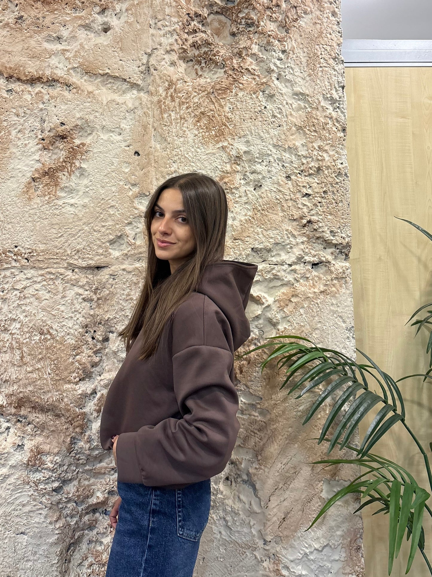 SUDADERA GORRO MARRÓN