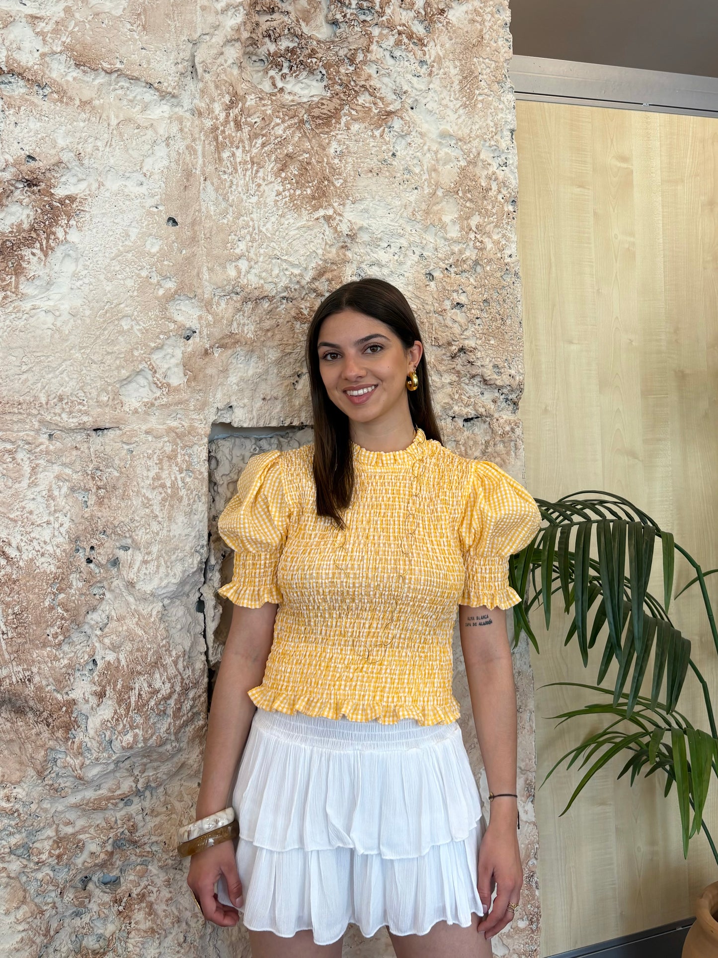 FALDA PANTALÓN VOLANTES BLANCO