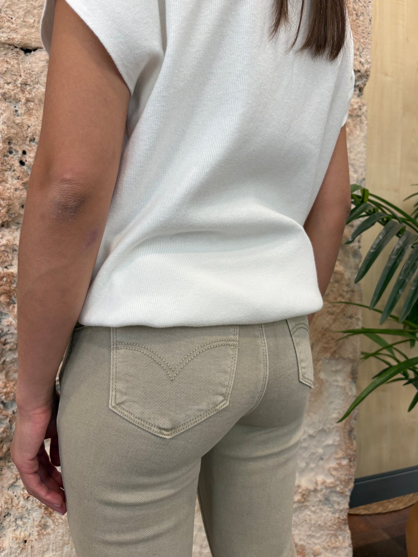 JEANS FLARED BEIGE