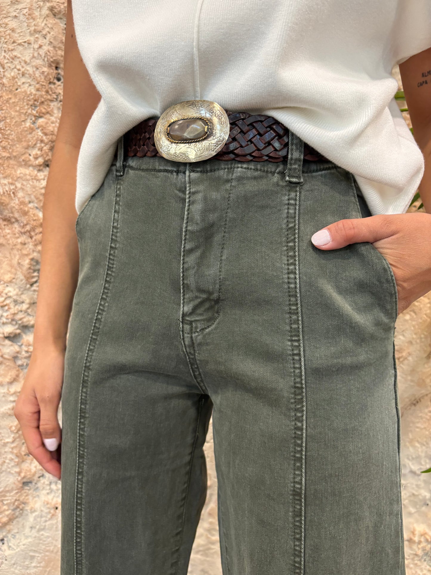 JEANS STRAIGHT LEG VERDE