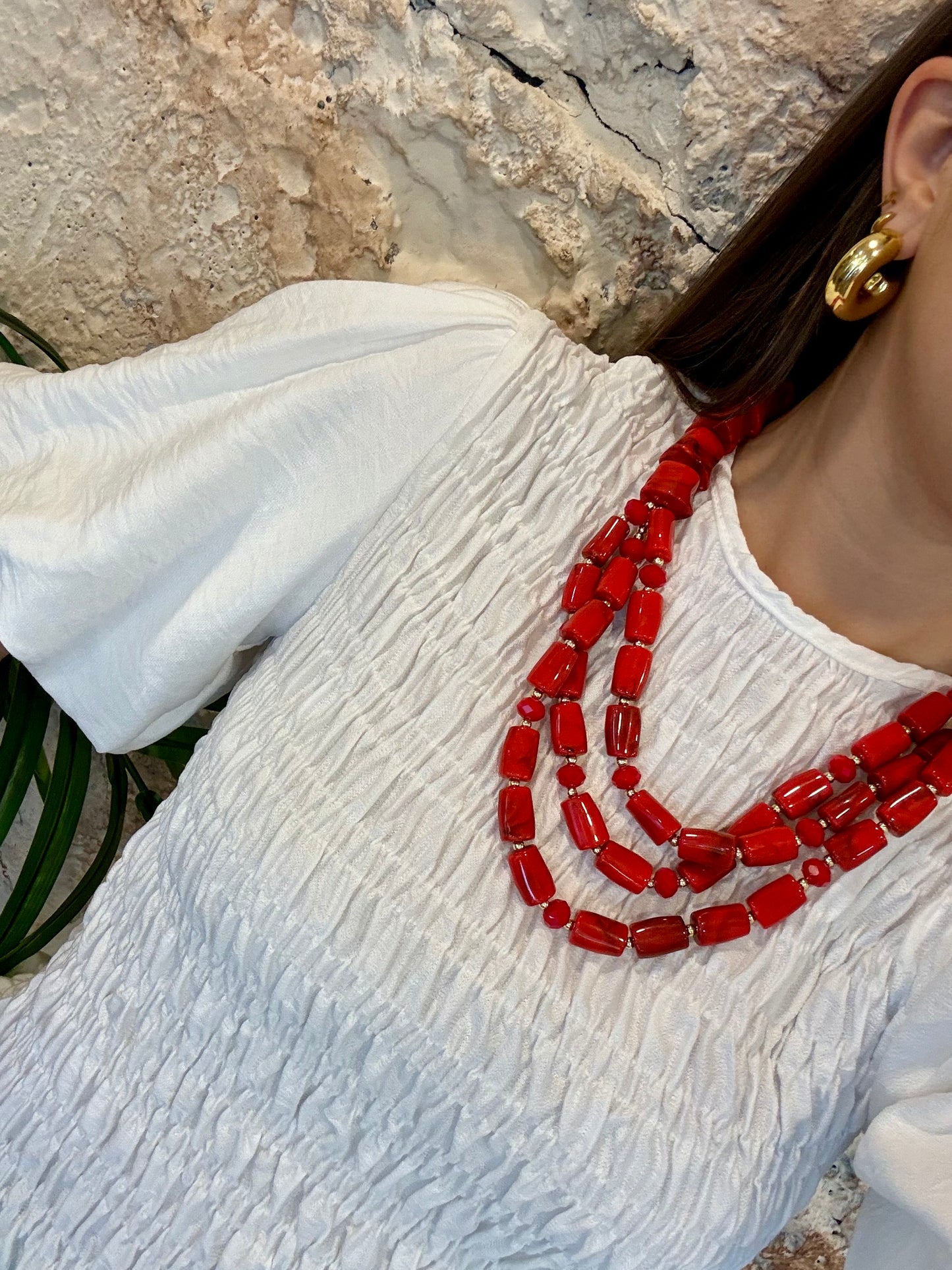 COLLAR PIEDRAS ROJAS