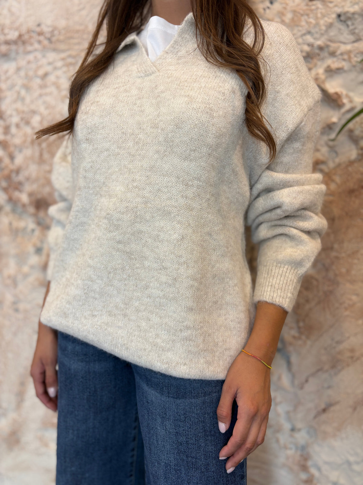 POLO LANA BÁSICO BEIGE