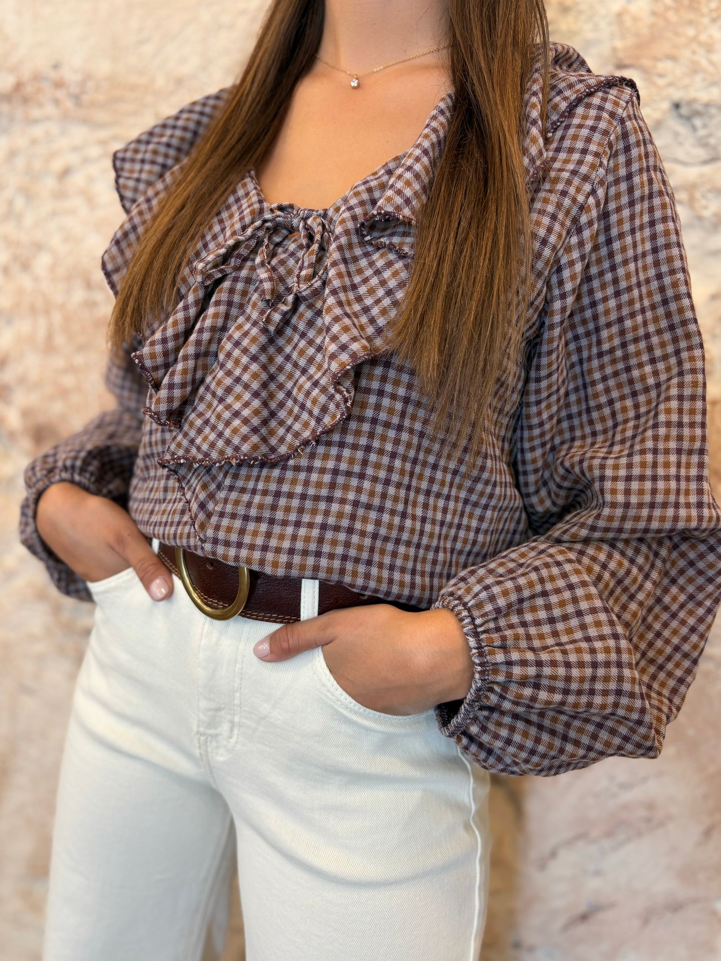 BLUSA CHORRERA VICHY MALVA