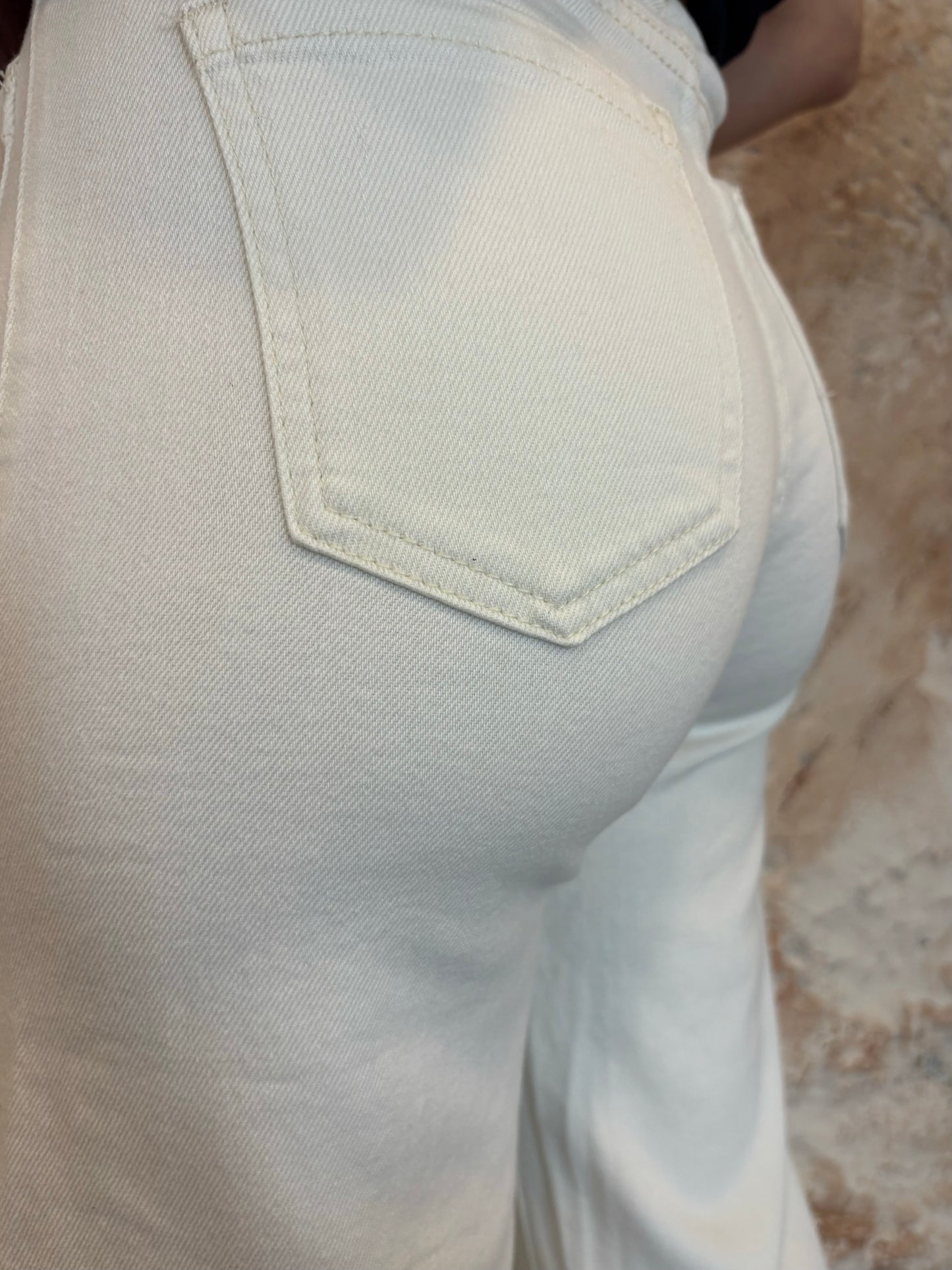 DENIM CULOTTE BEIGE LINEA BOLSILLOS