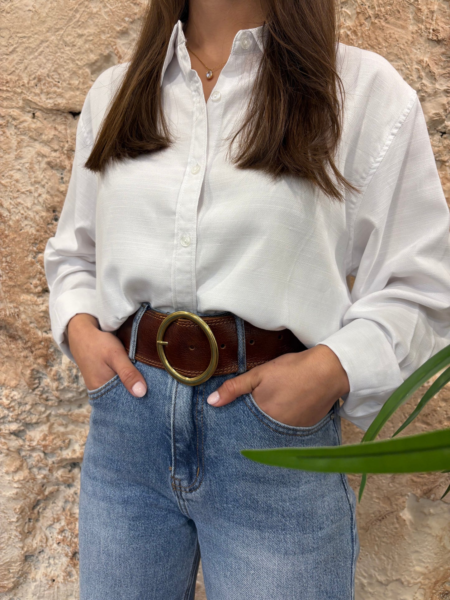 CAMISA OVERSIZE OXFORD PIQUÉ BLANCA