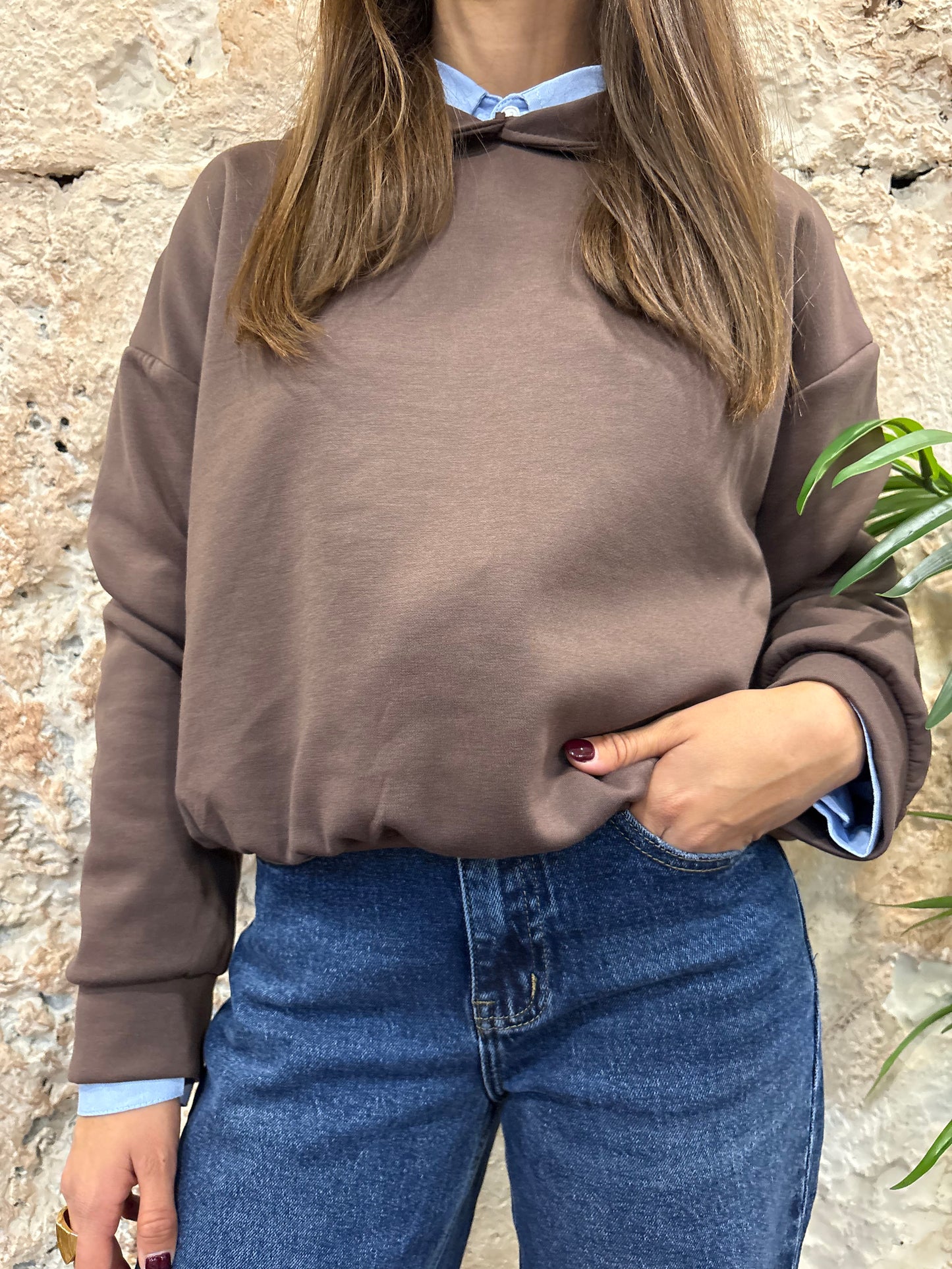 SUDADERA GORRO MARRÓN