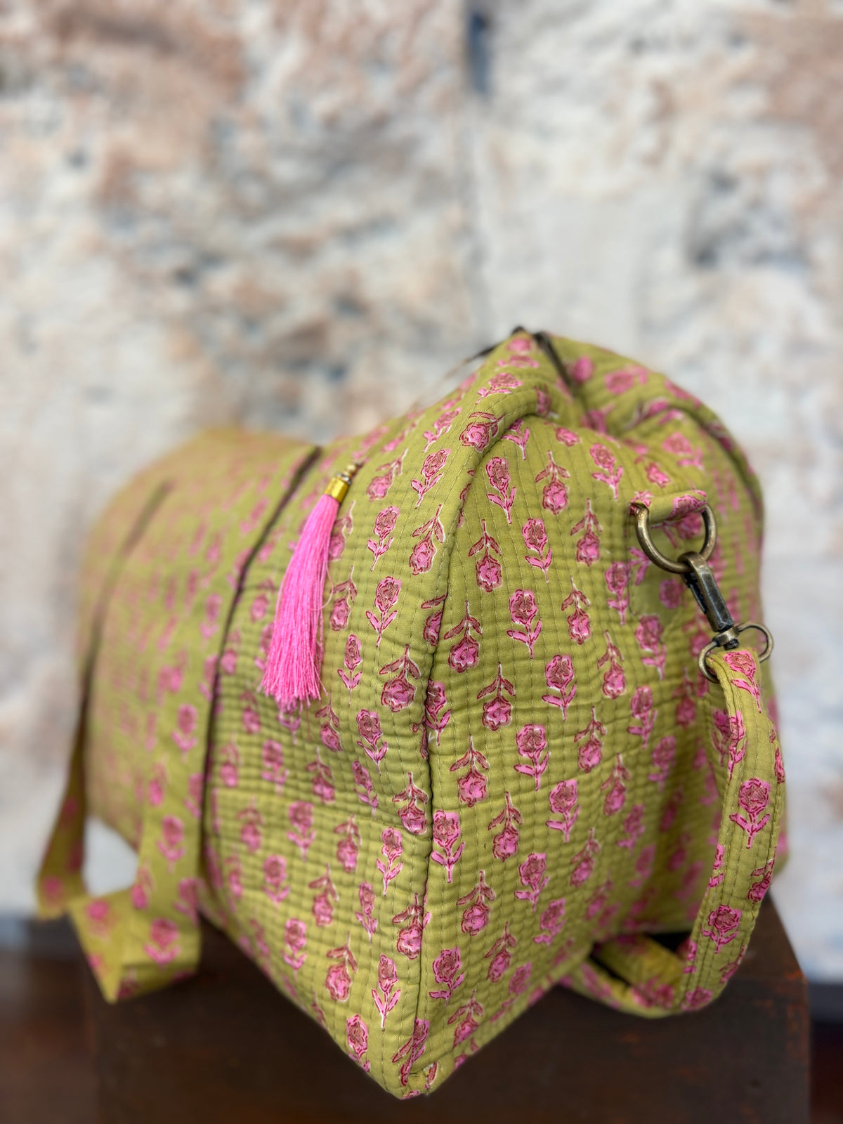 BOLSO VIAJE ESTAMPADO VERDE OLIVA