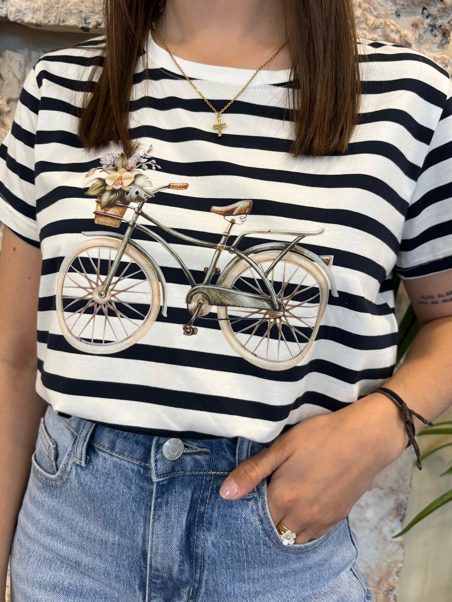 CAMISETA BIKE RAYAS AZUL