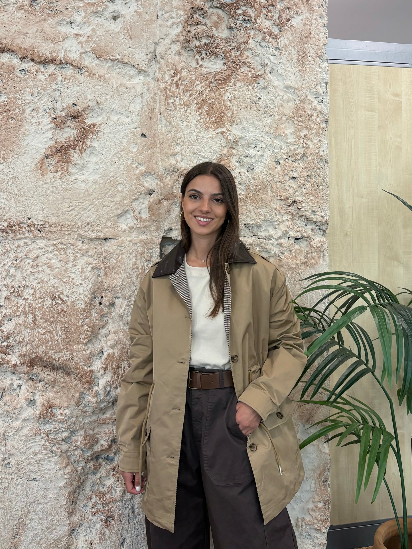 PARKA CUELLO PIEL CAMEL