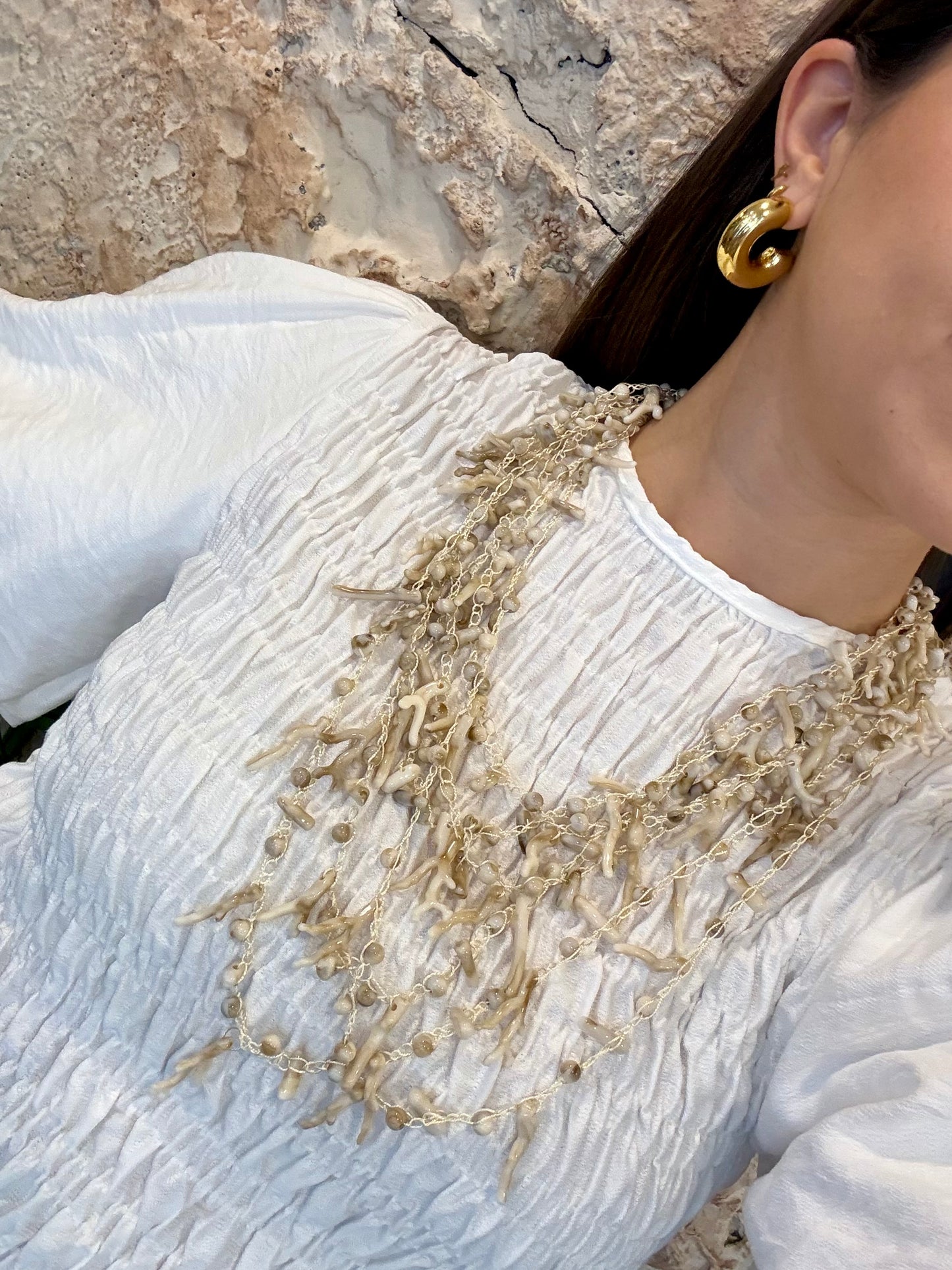 COLLAR CORALES MAXI BEIGE
