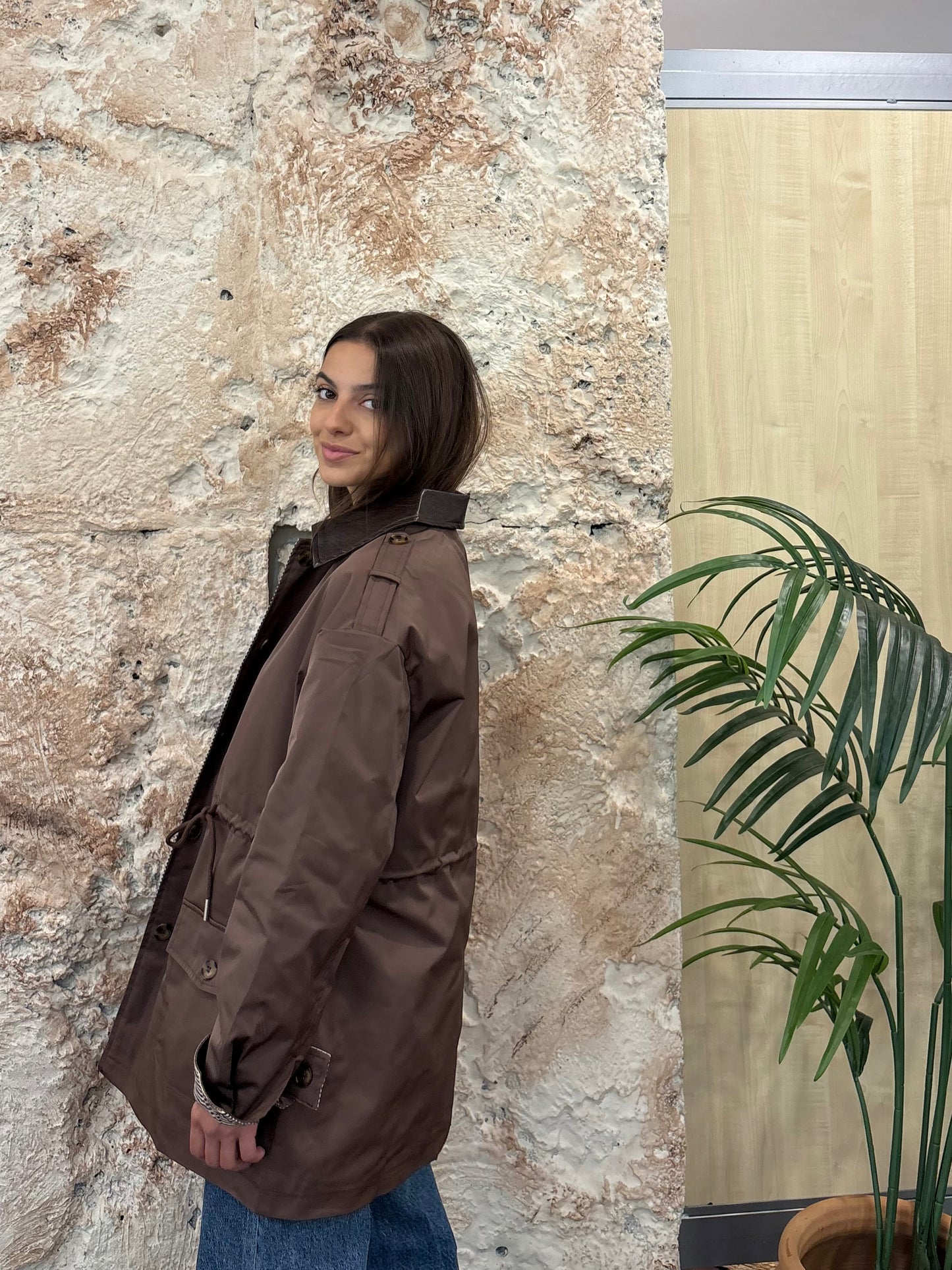 PARKA CUELLO PIEL MARRÓN