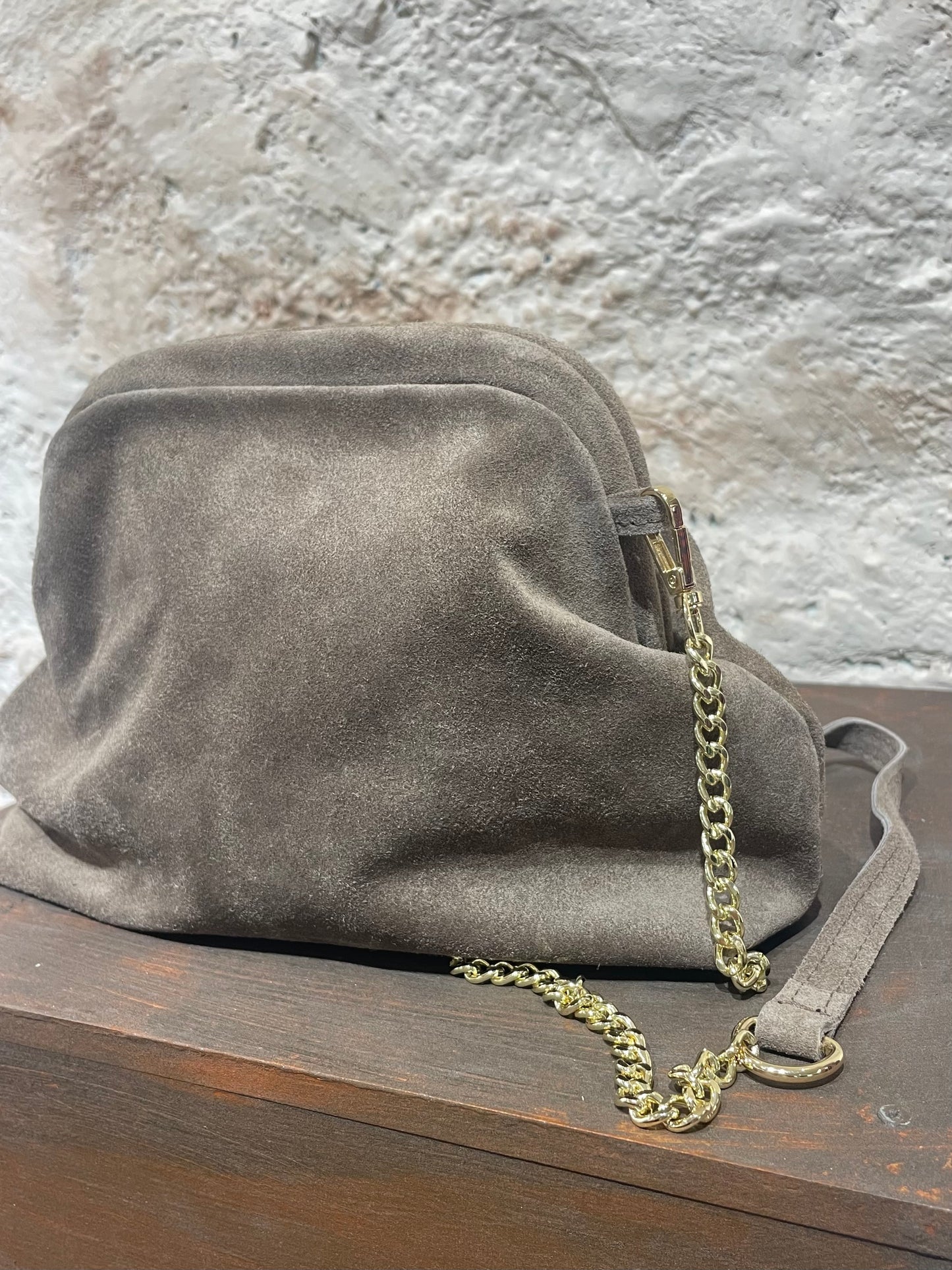CLUTCH PIEL TAUPE
