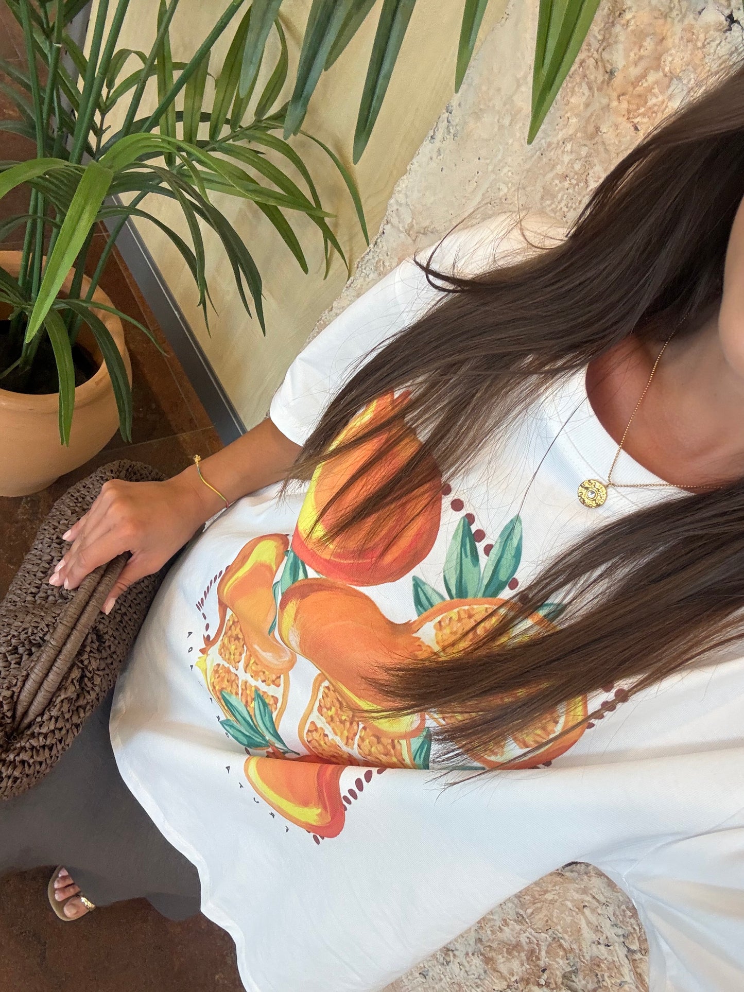 CAMISETA BÁSICA ESTAMAPADO GRANADA NARANJA