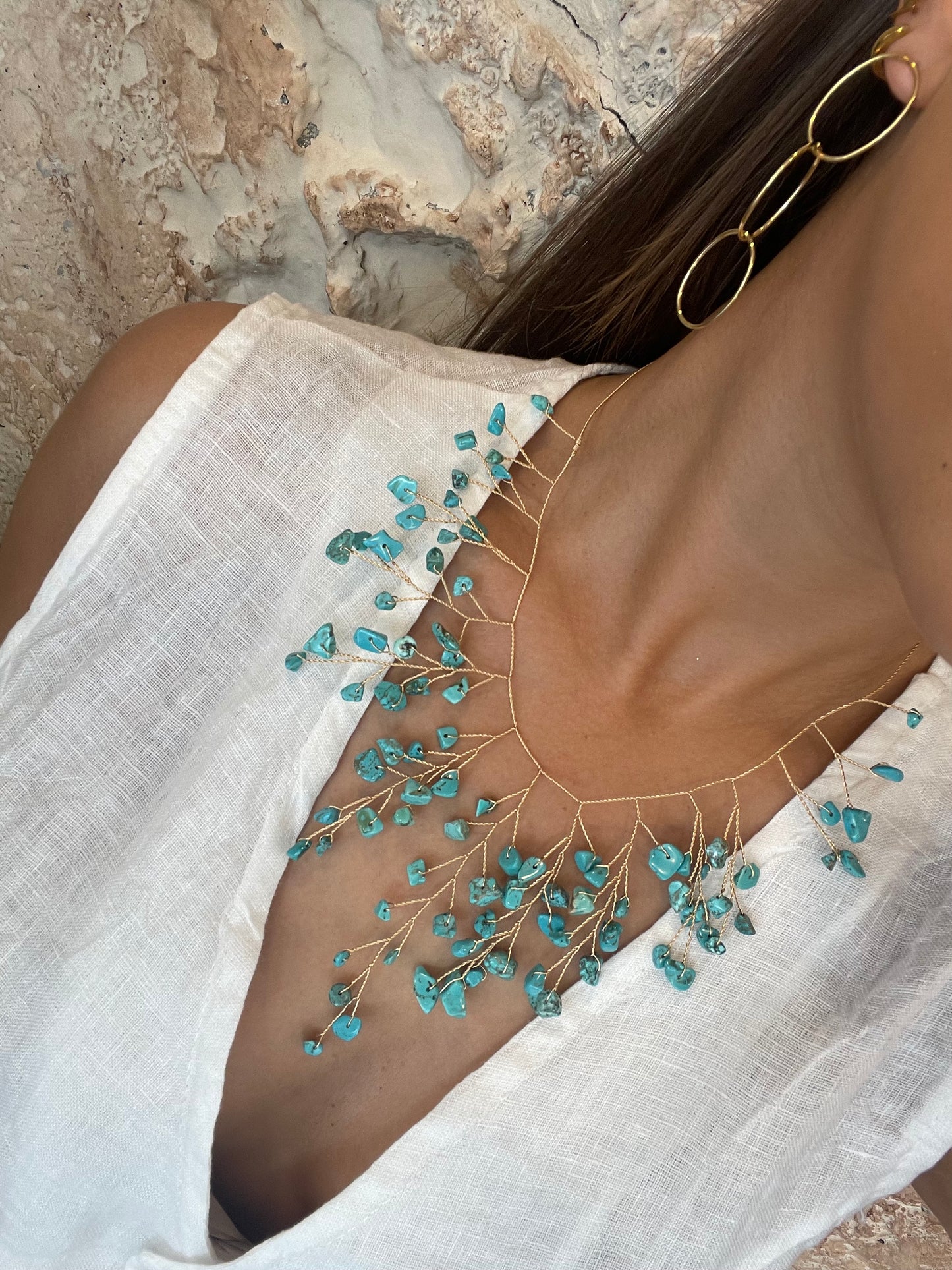 COLLAR RAMAS TURQUESA