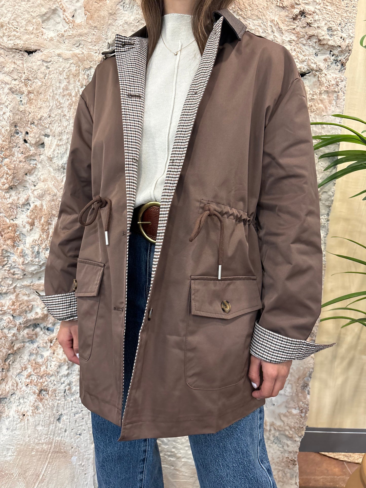 PARKA CUELLO PIEL MARRÓN