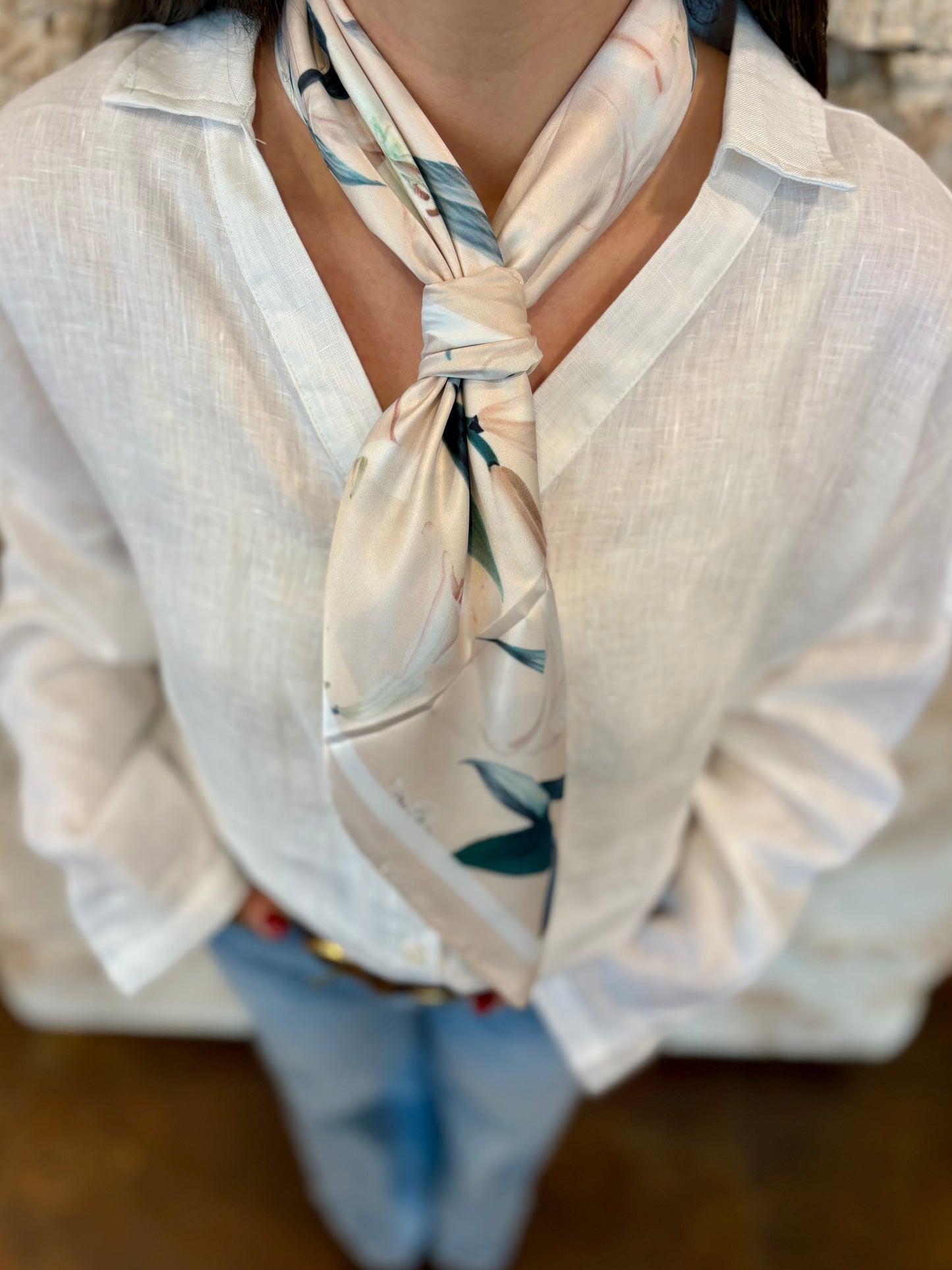 PAÑUELO CUELLO ESTAMPADO BEIGE