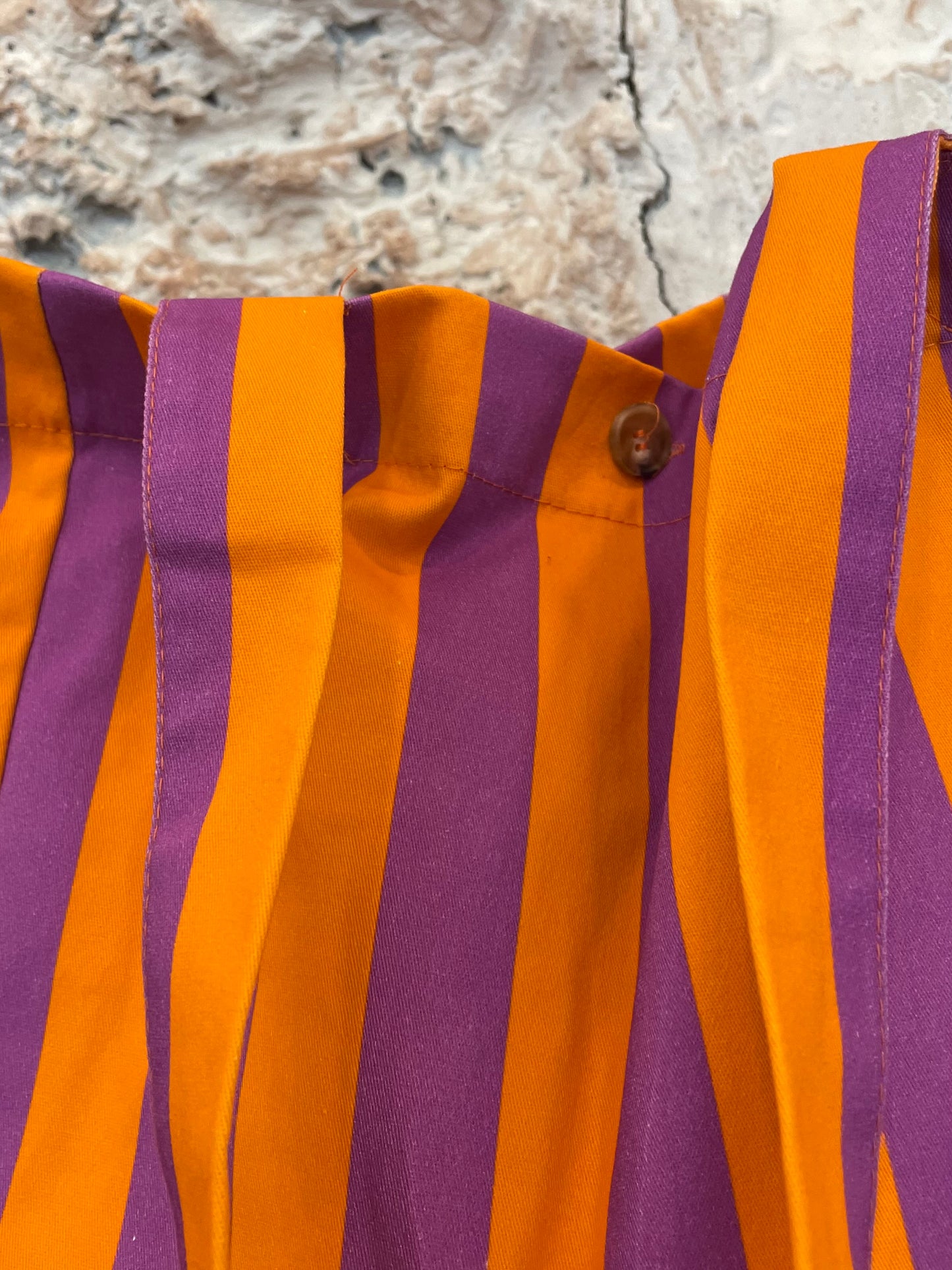 BOLSO SHOPPER TELA RAYAS NARANJA - LILA
