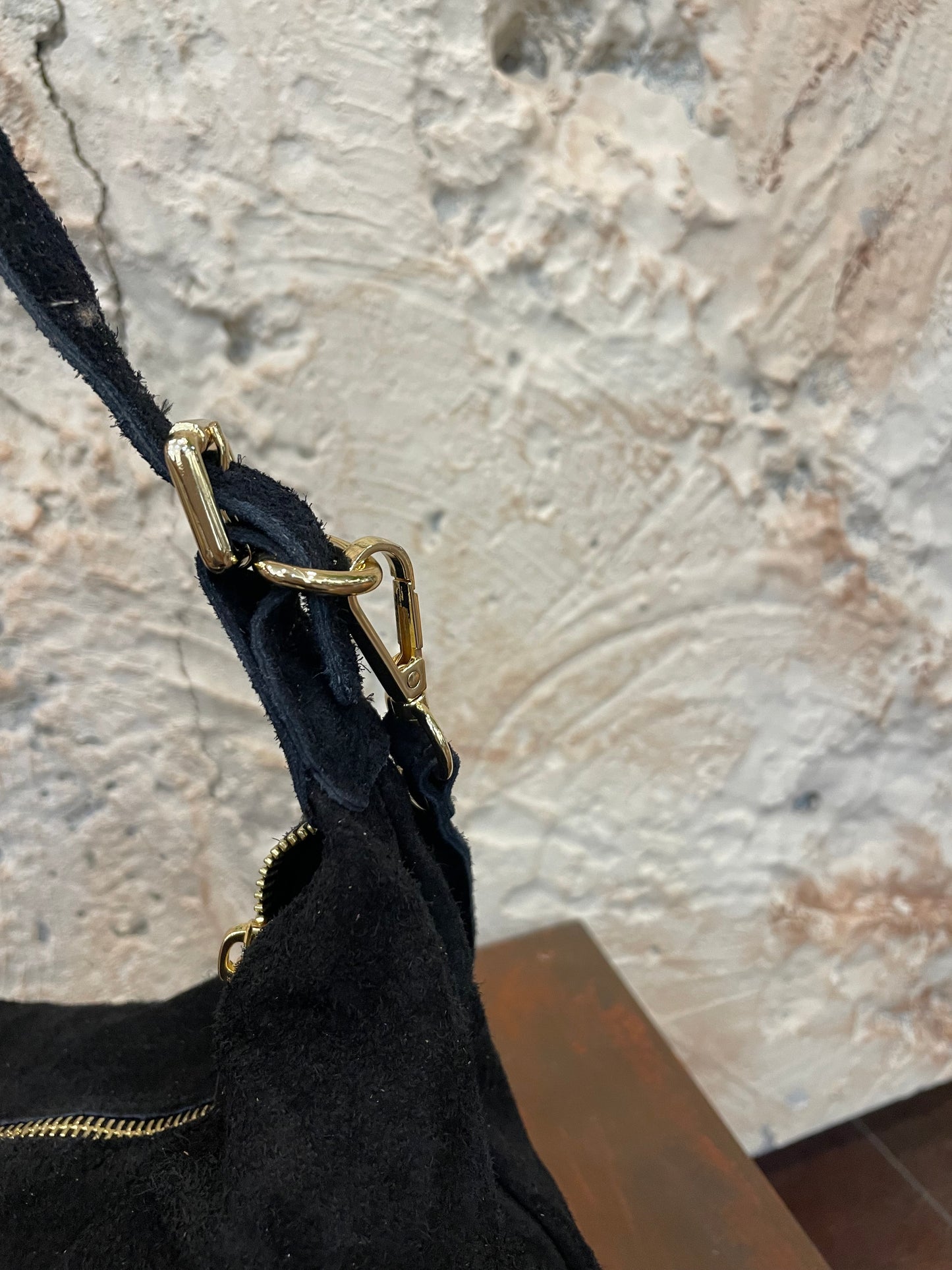BOLSO PIEL BANDOLERA ASA HEBILLAS NEGRO