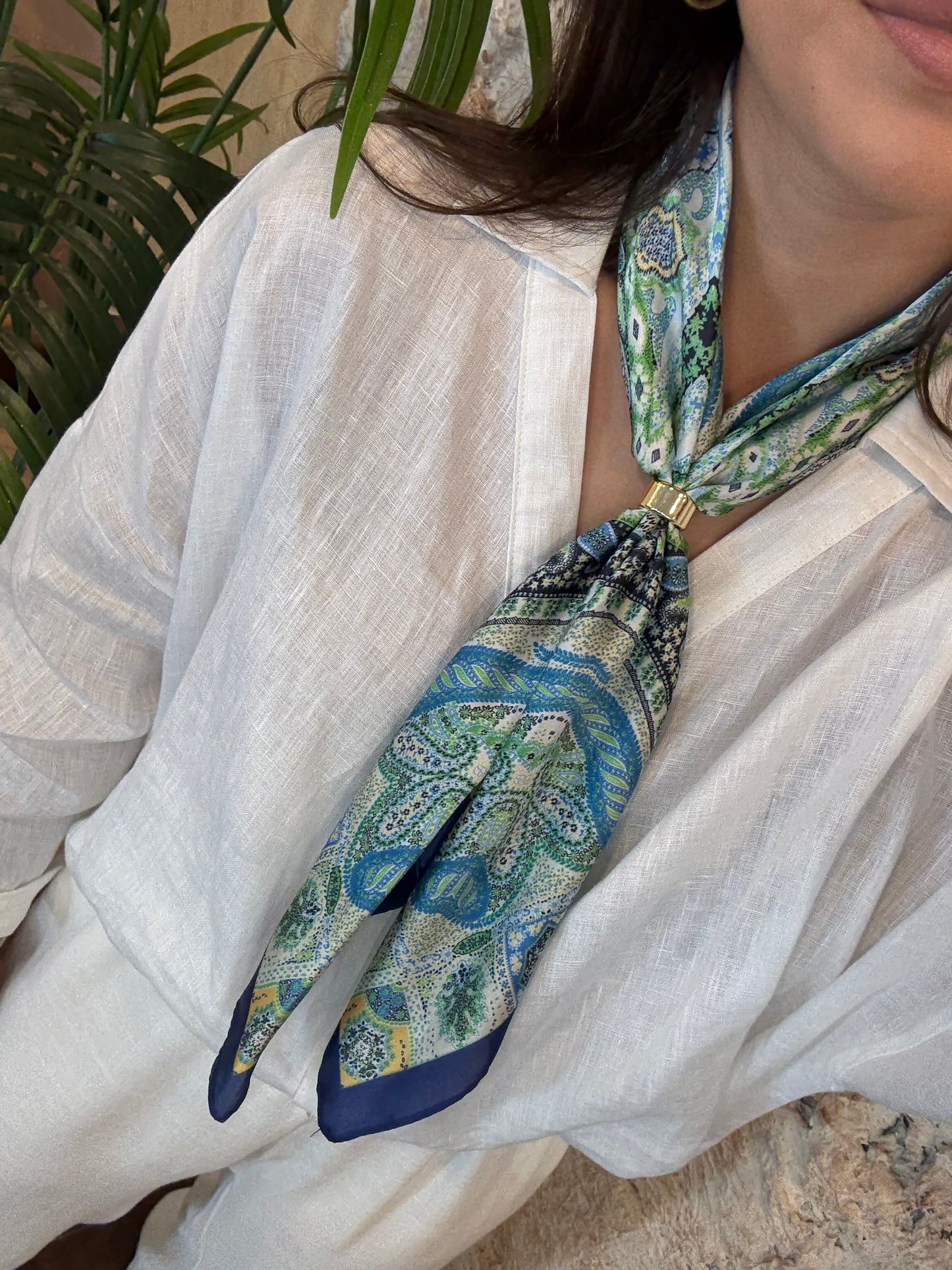 PAÑUELO CUELLO ESTAMPADO VERDES