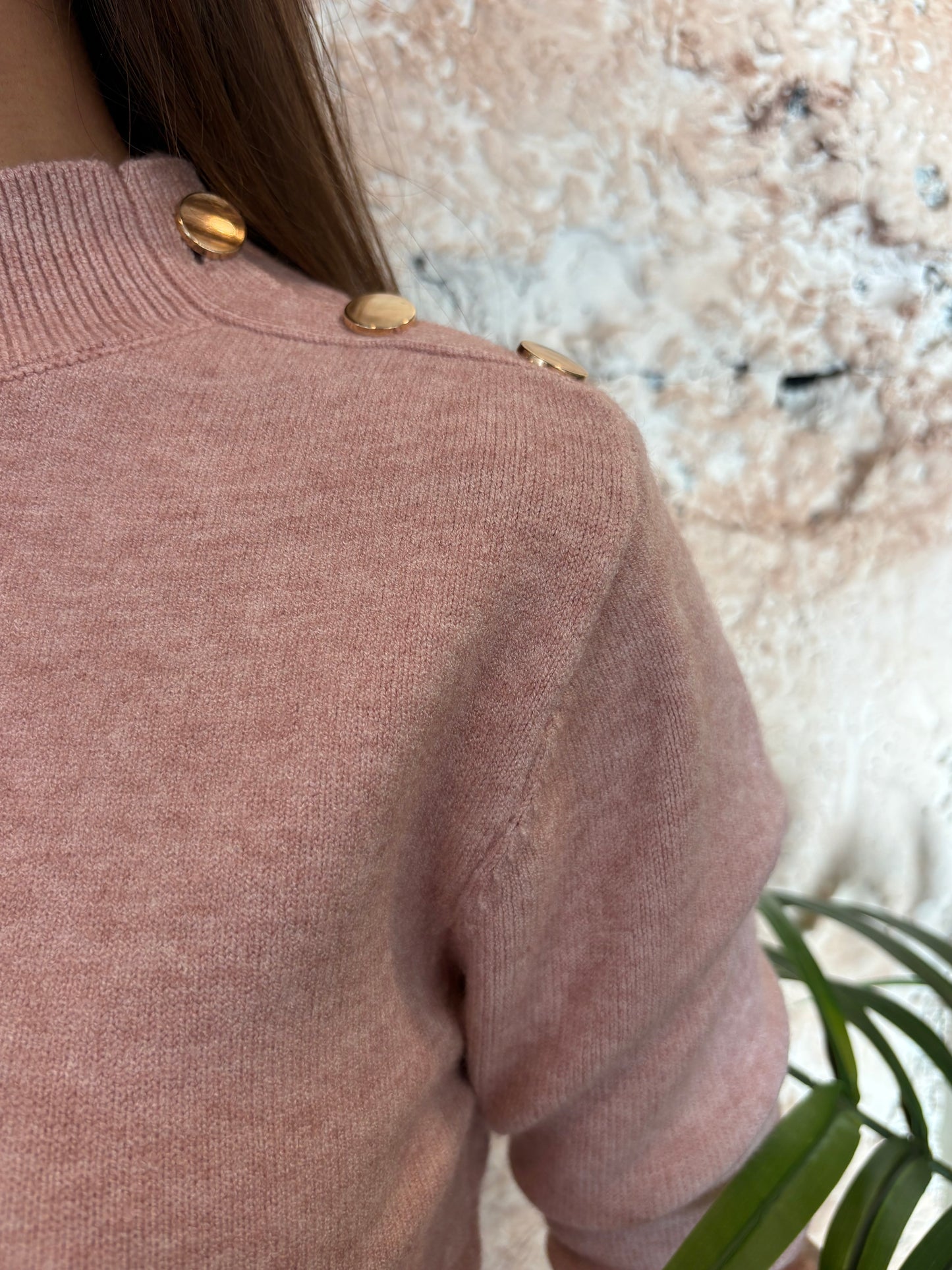 JERSEY BOTONES HOMBROS ROSA
