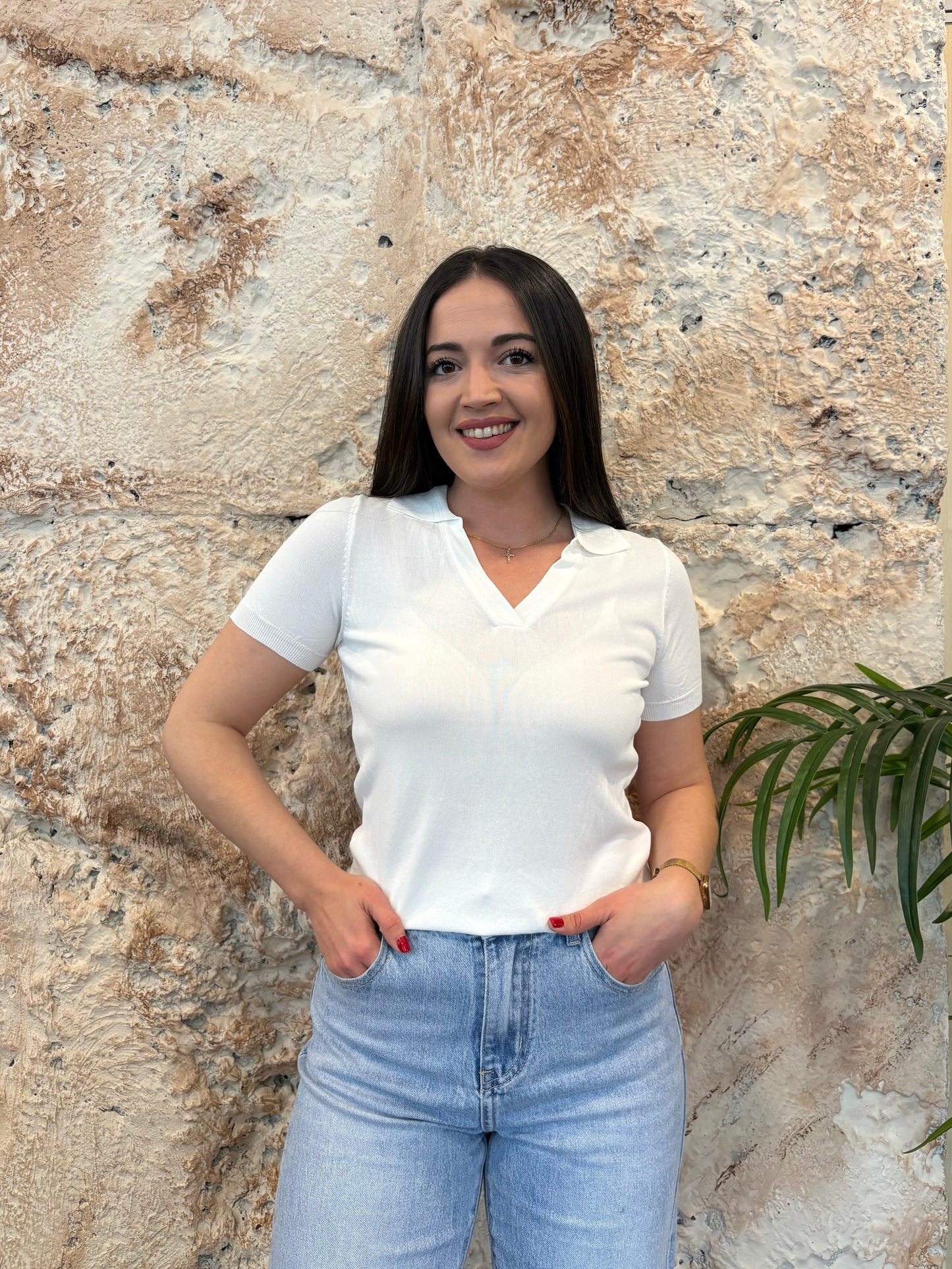 POLO HILO BLANCO