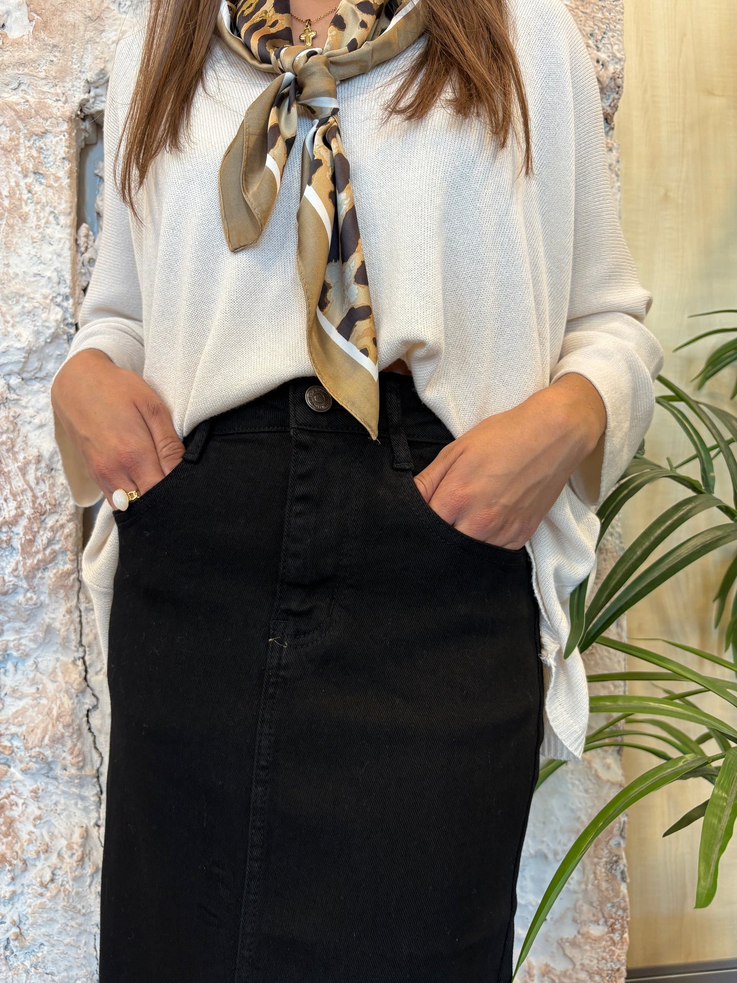 FALDA DENIM NEGRO