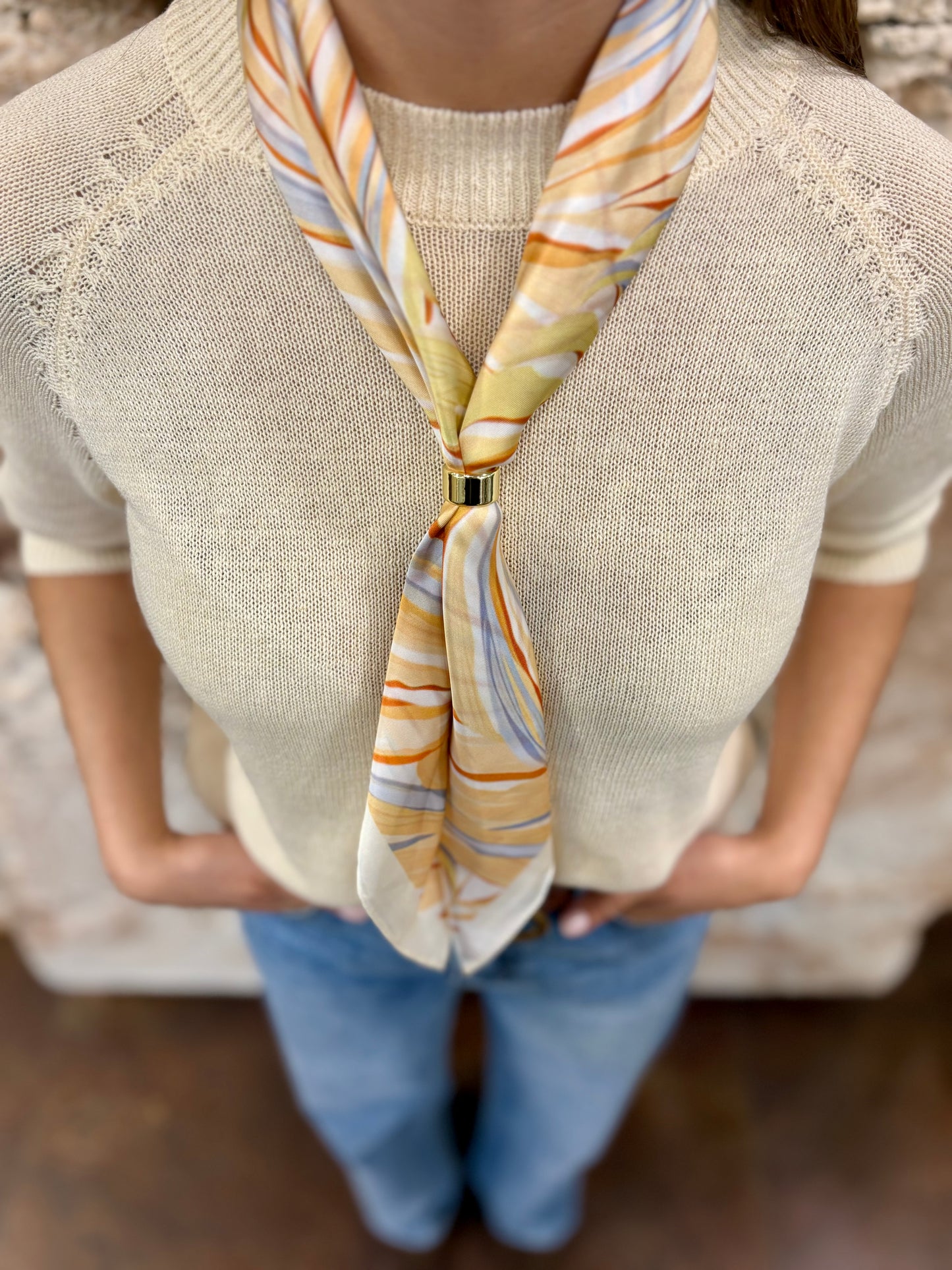 PAÑUELO CUELLO ESTAMPADO AMARILLO