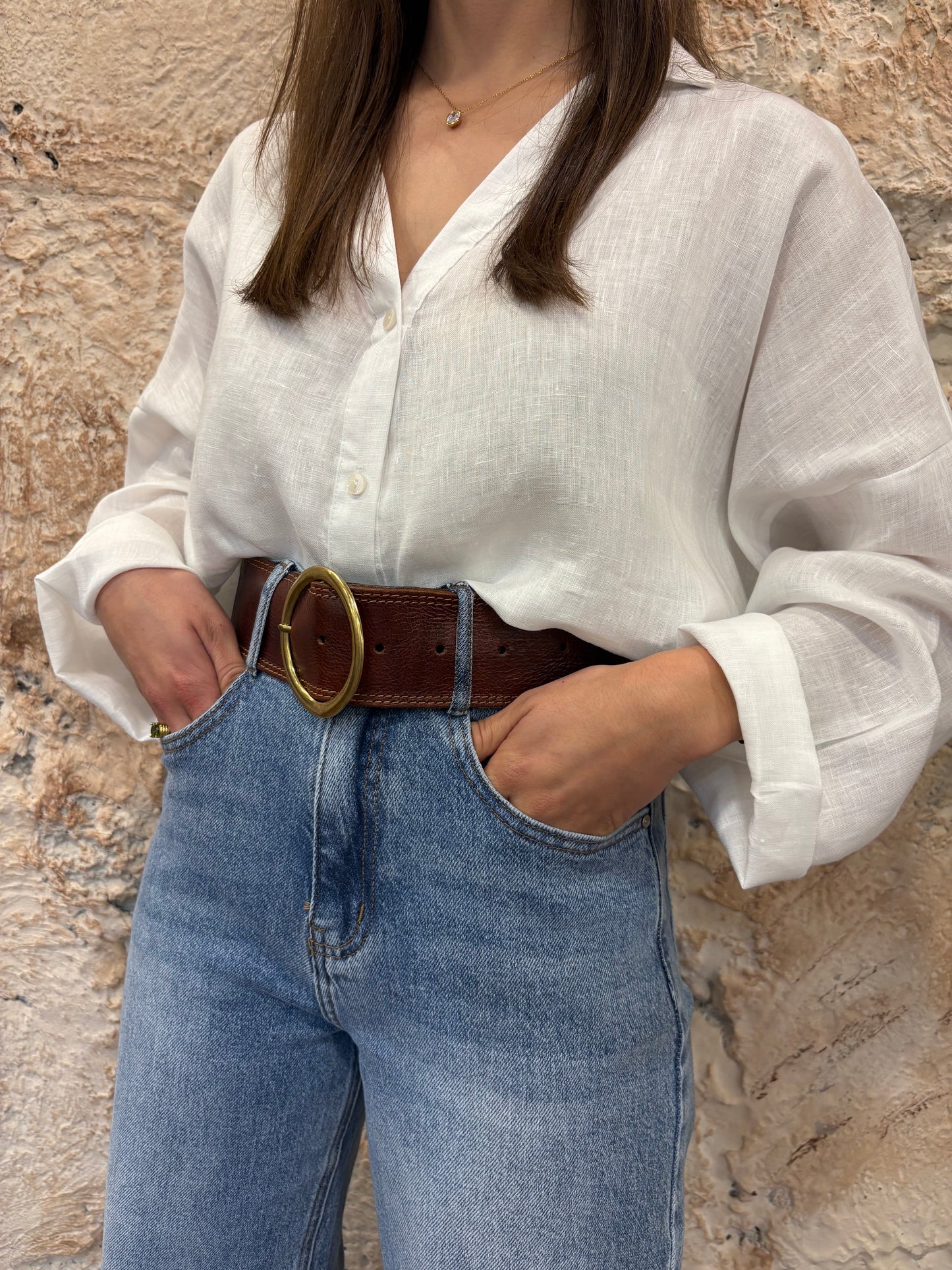 CAMISA OVERSIZE LINO BLANCA