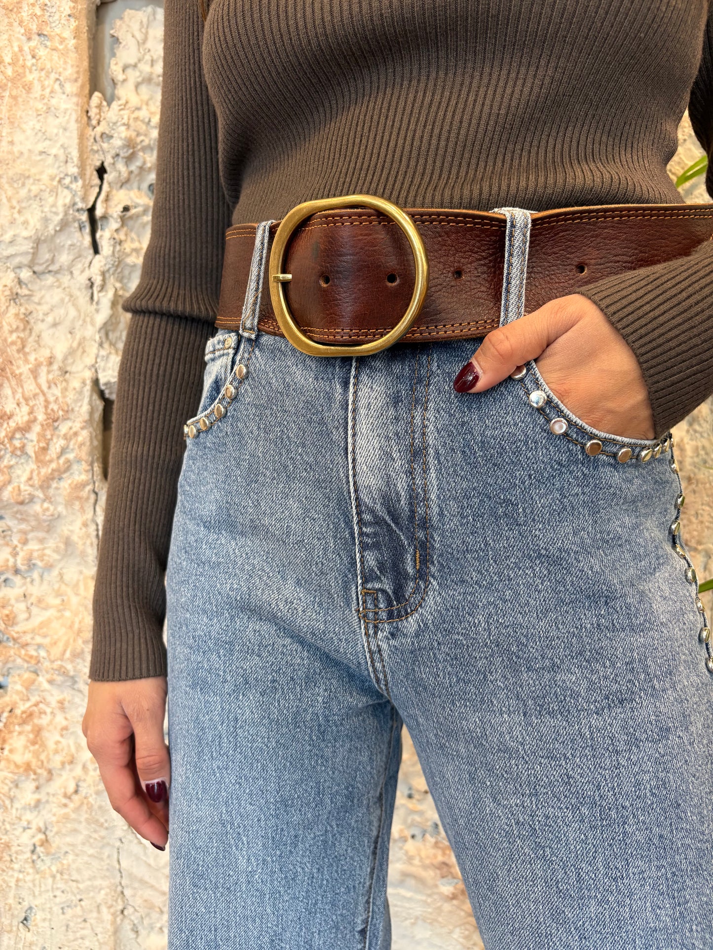 JEANS RECTO TACHAS